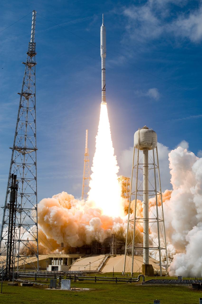 CAPE CANAVERAL, Fla. – NASA’s Ares I-X test rocket clears the tower at Launch Pad 39B at NASA's Kennedy Space Center in Florida at 11:30 a.m. EDT on Oct. 28. The rocket produces 2.96 million pounds of thrust at liftoff and reaches a speed of 100 mph in eight seconds. This was the first launch from Kennedy's pads of a vehicle other than the space shuttle since the Apollo Program's Saturn rockets were retired. The parts used to make the Ares I-X booster flew on 30 different shuttle missions ranging from STS-29 in 1989 to STS-106 in 2000. The data returned from more than 700 sensors throughout the rocket will be used to refine the design of future launch vehicles and bring NASA one step closer to reaching its exploration goals. For information on the Ares I-X vehicle and flight test, visit http://www.nasa.gov/aresIX. Photo credit: NASA/Tony Gray and Tom Farrar