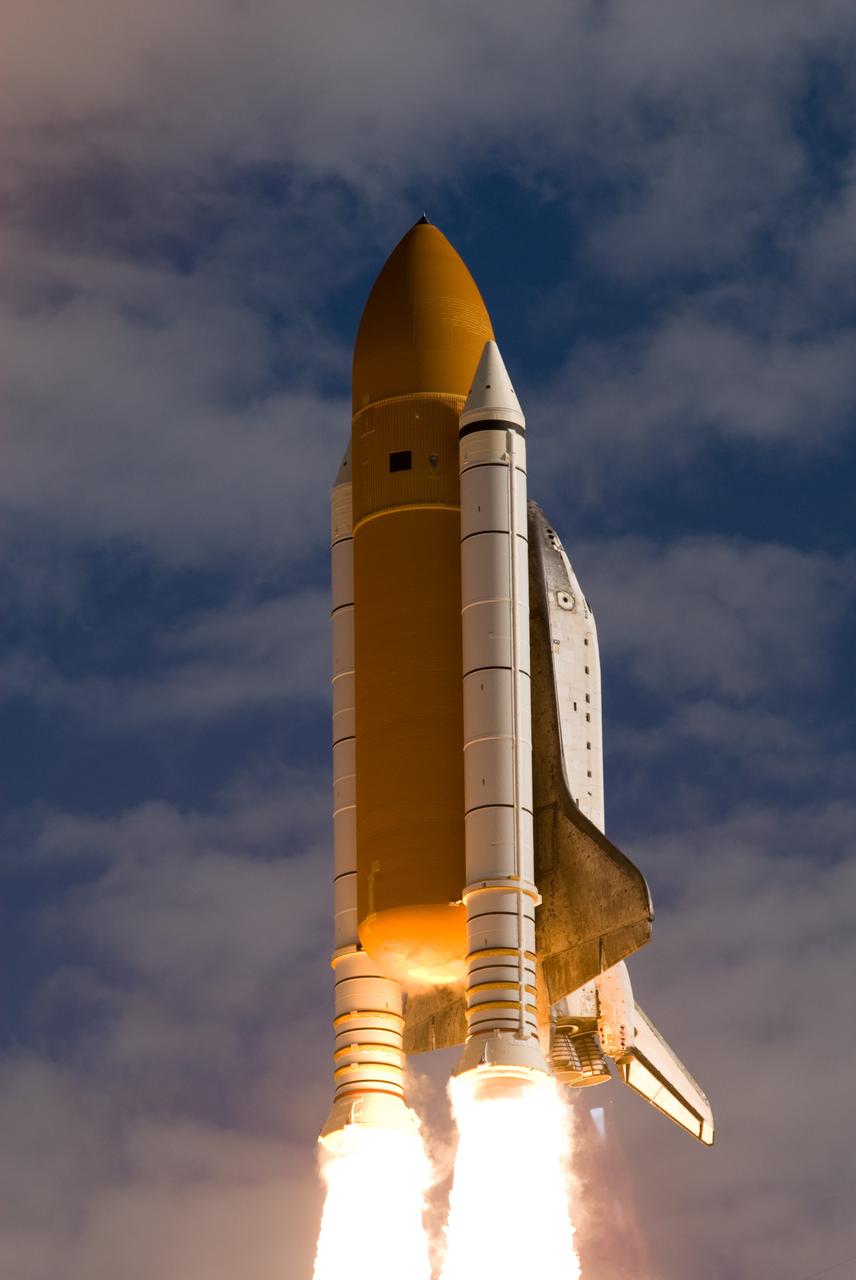 CAPE CANAVERAL, Fla. - With nearly 7 million pounds of thrust generated with the aid of twin solid rocket boosters, space shuttle Atlantis clears the tower on Launch Pad 39A at NASA's Kennedy Space Center in Florida.     Liftoff on its STS-129 mission came at 2:28 p.m. EST Nov. 16.  Aboard are crew members Commander Charles O. Hobaugh; Pilot Barry E. Wilmore; and Mission Specialists Leland Melvin, Randy Bresnik, Mike Foreman and Robert L. Satcher Jr.  On STS-129, the crew will deliver two ExPRESS Logistics Carriers to the International Space Station, the largest of the shuttle's cargo carriers, containing 15 spare pieces of equipment including two gyroscopes, two nitrogen tank assemblies, two pump modules, an ammonia tank assembly and a spare latching end effector for the station's robotic arm.  Atlantis will return to Earth a station crew member, Nicole Stott, who has spent more than two months aboard the orbiting laboratory.  STS-129 is slated to be the final space shuttle Expedition crew rotation flight. For information on the STS-129 mission and crew, visit http://www.nasa.gov/mission_pages/shuttle/shuttlemissions/sts129/index.html.    Photo credit: NASA/Rusty Backer and Tom Farrar