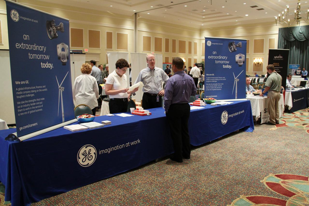 CAPE CANAVERAL, Fla. -- NASA's Kennedy Space Center and Brevard Workforce host a job fair at a hotel in Cape Canaveral, Fla., to help center employees with future planning and placement as the Space Shuttle Program comes to an end. Recruiters included federal, state and local government agencies and organizations, as well as private companies from across the country. The first part of the job fair took place Sept. 15 in Kennedy's Operations Support Building II and Space Station Processing Facility. Kennedy's Human Resources Office also has hosted workshops, seminars and other events to prepare employees as much as possible for future opportunities. Photo credit: NASA/Jack Pfaller