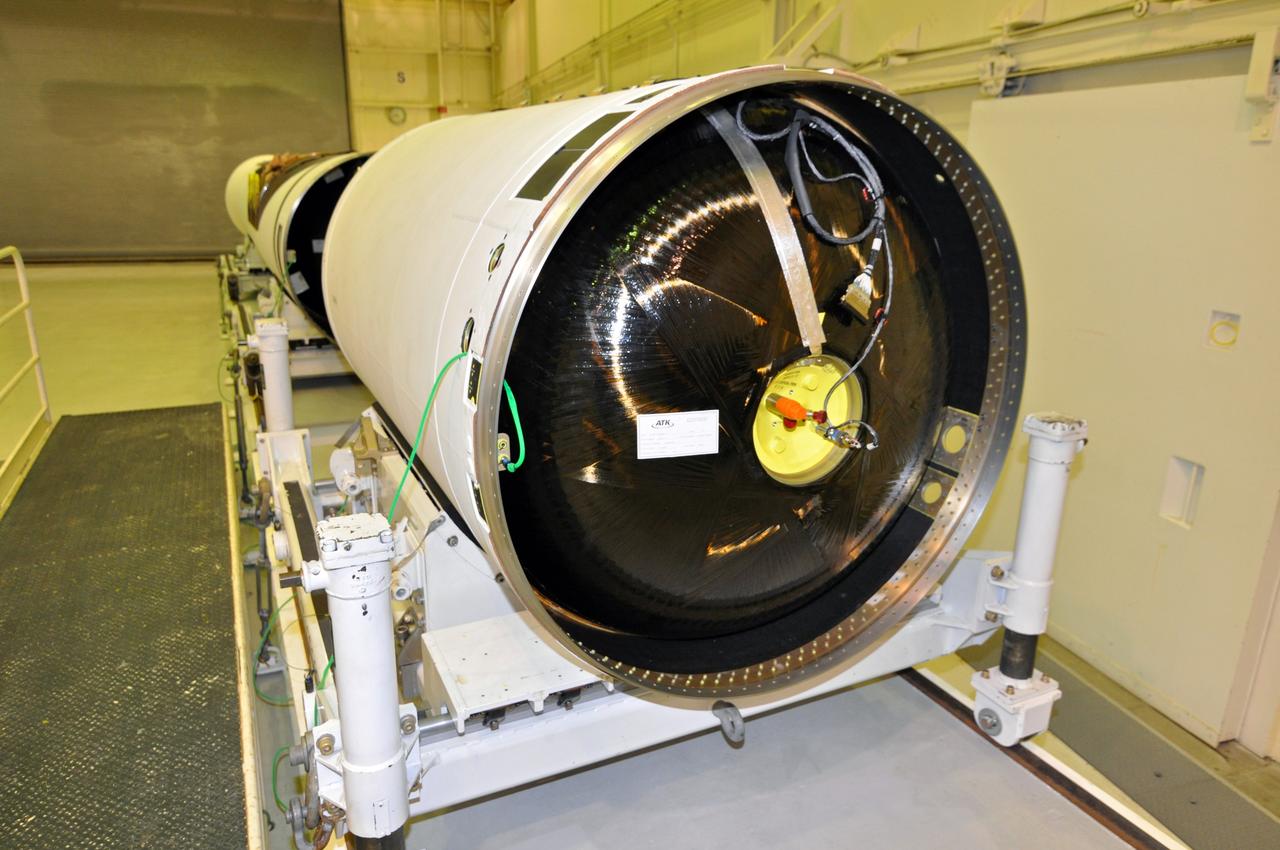 VANDENBERG AIR FORCE BASE, Calif. -- At Vandenberg Air Force Base in California, the Pegasus XL rocket that will launch the Nuclear Spectroscopic Telescope Array (NuSTAR) to orbit is coming together in the west high bay of Building 1555.       After the rocket and spacecraft are processed at Vandenberg, they will be shipped to the Ronald Reagan Ballistic Missile Defense Test Site located at the Pacific Ocean’s Kwajalein Atoll for launch. The high-energy X-ray telescope will conduct a census for black holes, map radioactive material in young supernovae remnants, and study the origins of cosmic rays and the extreme physics around collapsed stars.  Photo credit: NASA/Randy Beaudoin, VAFB