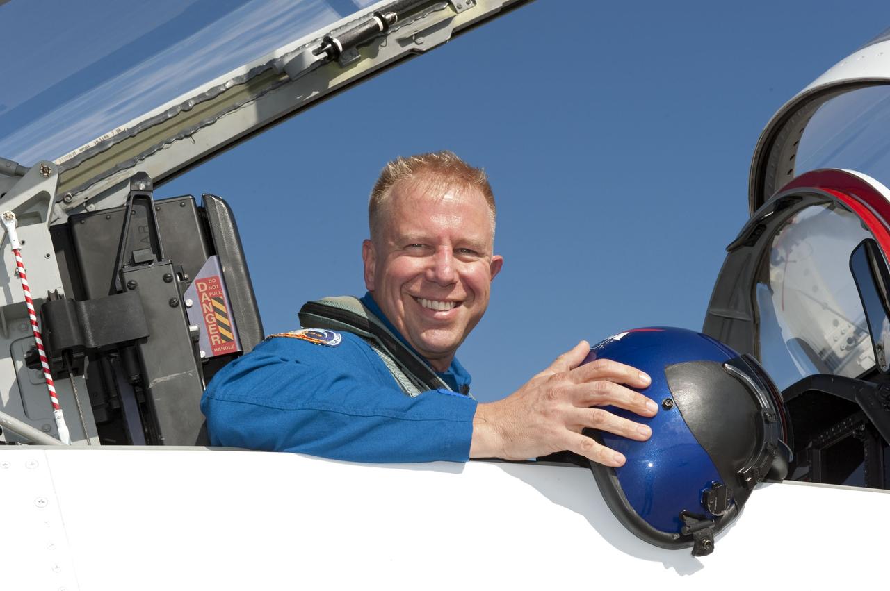CAPE CANAVERAL, Fla. -- At NASA's Kennedy Space Center in Florida, space shuttle Discovery's STS-133 Mission Specialist Tim Kopra arrives on the Shuttle Landing Facility runway aboard a T-38 training jet. In the days leading up to their launch to the International Space Station, Kopra and his crew members will check the fit of their launch-and-entry suits, review launch-day procedures, receive weather briefings and remain medically quarantined to prevent sickness.        Scheduled to lift off Nov. 1 at 4:40 p.m., Discovery and crew will deliver the Permanent Multipurpose Module, packed with supplies and critical spare parts, as well as Robonaut 2, the dexterous humanoid astronaut helper, to the orbiting outpost. For more information on the STS-133 mission, visit www.nasa.gov/mission_pages/shuttle/shuttlemissions/sts133/. Photo credit: NASA/Kim Shiflett