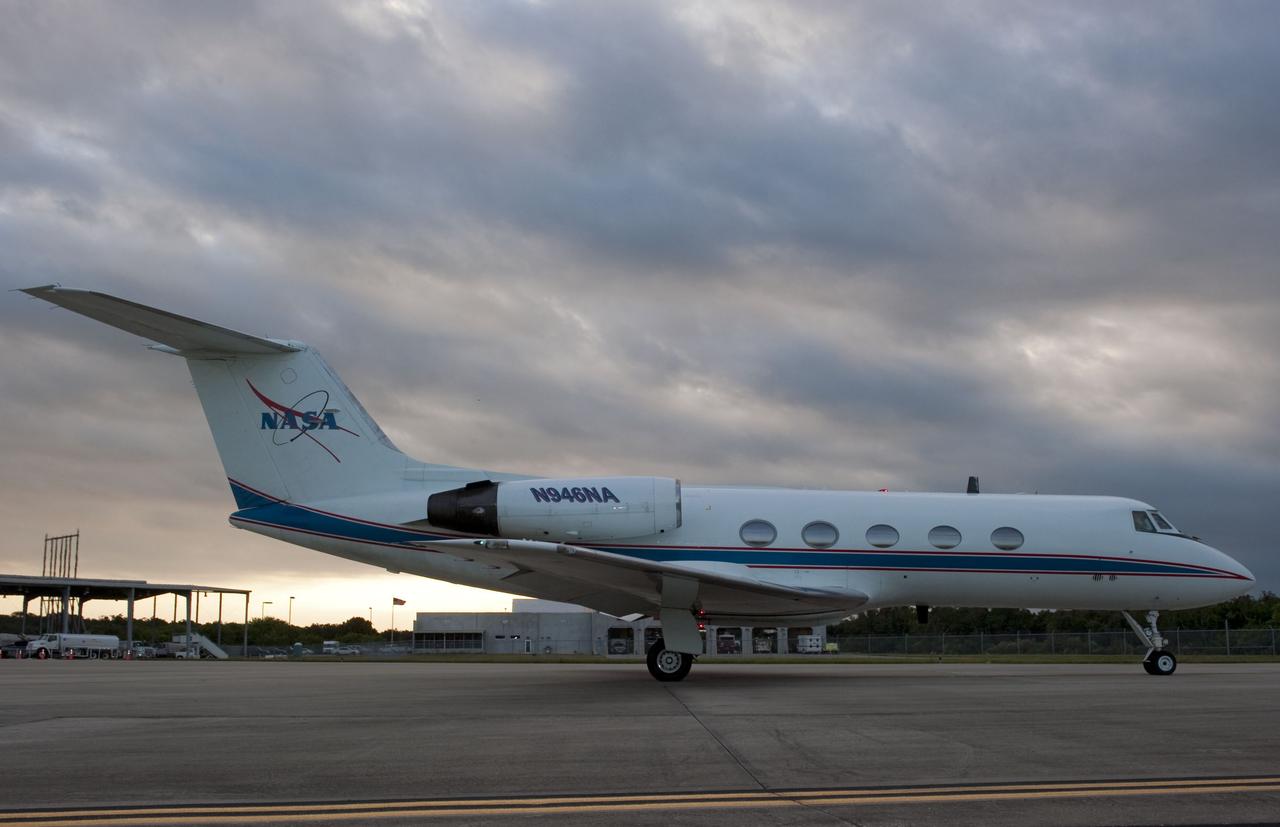 CANAVERAL, Fla. -- At NASA's Kennedy Space Center in Florida, STS-133 Pilot Eric Boe is ready to take off from the Shuttle Landing Facility runway to fly touch-and-go landings in a Shuttle Training Aircraft (STA). The Gulfstream II business jet is modified to mimic the shuttle's handling during the final phase of landing.       Space shuttle Discovery's crew members are at Kennedy for their upcoming launch to the International Space Station. In the days leading up to lift off, they will check the fit of their spacesuits, review launch-day procedures, receive weather briefings and remain medically quarantined to prevent sickness. STS-133 will deliver the Permanent Multipurpose Module, packed with supplies and critical spare parts, as well as Robonaut 2, the dexterous humanoid astronaut helper, to the orbiting outpost. For more information on the STS-133 mission, visit www.nasa.gov/mission_pages/shuttle/shuttlemissions/sts133/. Photo credit: NASA/Kim Shiflett