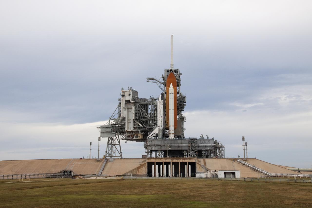 CAPE CANAVERAL, Fla. -- A cold front predicted to cause rain, wind and a low-cloud ceiling in and around NASA's Kennedy Space Center in Florida delays launch of the STS-133 mission to the International Space Station by a day. Lift off now is set for 3:04 p.m. on Nov. 5. During the 11-day mission, Discovery and its six crew members will deliver the Permanent Multipurpose Module, packed with supplies and critical spare parts, as well as Robonaut 2, to the orbiting laboratory. Discovery, which will fly its 39th mission, is scheduled to be retired following STS-133. This will be the 133rd Space Shuttle Program mission and the 35th shuttle voyage to the space station. For more information on STS-133, visit www.nasa.gov/mission_pages/shuttle/shuttlemissions/sts133/. Photo credit: NASA/Troy Cryder