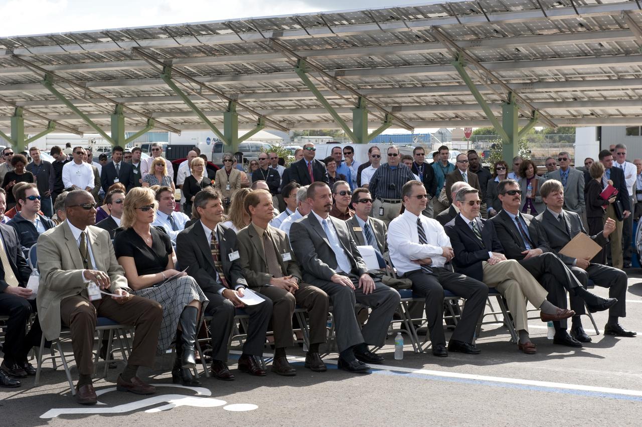 CAPE CANAVERAL, Fla. -- NASA's Kennedy Space Center in Florida hosts a ribbon-cutting ceremony for the space agency's most environmentally friendly facility, the Propellants North Administrative and Maintenance Facility in Kennedy's Launch Complex 39 area. Propellants North consists of two buildings, one to store cryogenic fuel transfer equipment and one to house personnel who support fueling spacecraft. The recently rebuilt buildings will be NASA's first carbon neutral facility, which means it will produce enough energy on site from renewable sources to offset what it requires to operate. The facility also will reach for the U.S. Green Building Council's Leadership in Environmental and Energy Design (LEED) Platinum status, which is the highest LEED rating. Photo credit: NASA/Kim Shiflett