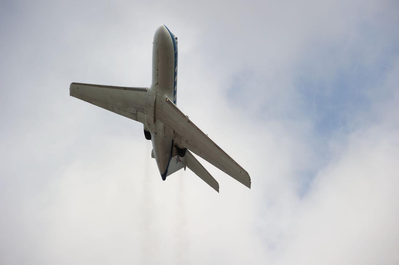 CAPE CANAVERAL, Fla. -- A Shuttle Training Aircraft (STA) performs touch-and-go landings over the Shuttle Landing Facility runway at NASA's Kennedy Space Center in Florida. STS-133 Commander Steve Lindsey and Pilot Eric Boe are flying two Gulfstream II business jets that are modified to mimic the shuttle's handling during the final phase of landing. These practice landings are part of standard training before space shuttle Discovery's launch to the International Space Station.        Scheduled to lift off Feb. 24 at 4:50 p.m. EST, Discovery and its six-member crew will deliver the Permanent Multipurpose Module, packed with supplies and critical spare parts, as well as Robonaut 2, the dexterous humanoid astronaut helper, to the orbiting outpost. For more information on the STS-133 mission, visit www.nasa.gov/mission_pages/shuttle/shuttlemissions/sts133/.  Photo credit: NASA/Kim Shiflett