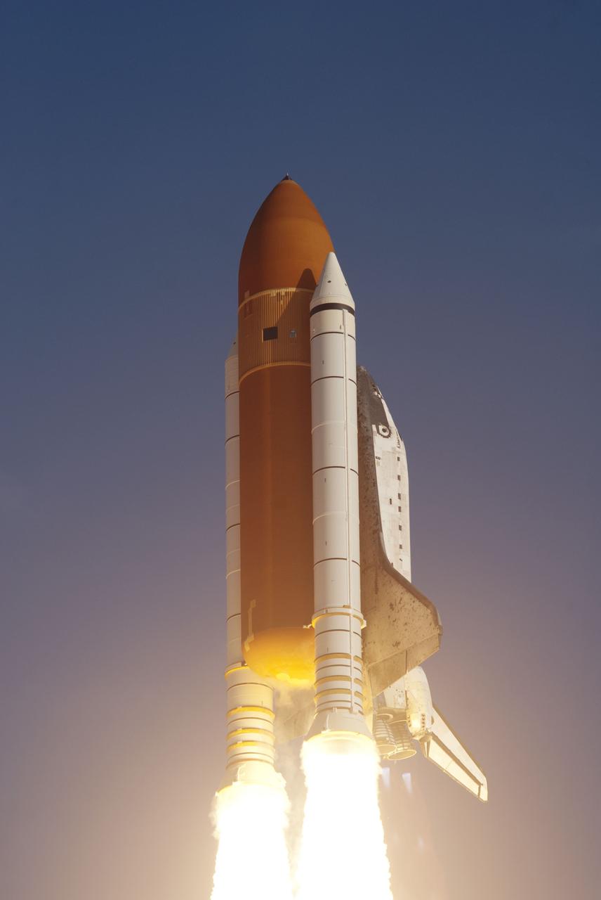 CAPE CANAVERAL, Fla. -- Space shuttle Discovery soars toward orbit atop twin columns of fire, beginning its final flight, the STS-133 mission. The shuttle lifted off from Launch Pad 39A at NASA's Kennedy Space Center in Florida at 4:53 p.m. EST for the International Space Station.    Discovery and its six-member crew will deliver the Permanent Multipurpose Module, packed with supplies and critical spare parts, as well as Robonaut 2, the dexterous humanoid astronaut helper, to the orbiting outpost. Discovery is flying on its 39th mission and is scheduled to be retired following STS-133. This is the 133rd Space Shuttle Program mission and the 35th shuttle voyage to the space station. For more information on the STS-133 mission, visit www.nasa.gov/mission_pages/shuttle/shuttlemissions/sts133/. Photo credit: NASA/Rusty Backer and Michael Gayle