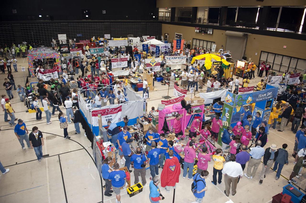 ORLANDO, Fla. – About 60 high school teams take part in the "For Inspiration and Recognition of Science and Technology," or FIRST, competition at the University of Central Florida in Orlando. FIRST, founded in 1989, is a non-profit organization that designs accessible, innovative programs to build self-confidence, knowledge and life skills while motivating young people to pursue academic opportunities. The robotics competition challenges teams of high school students and their mentors to solve a common problem in a six-week timeframe using a standard kit of parts and a common set of rules. Photo credit: NASA/Glenn Benson