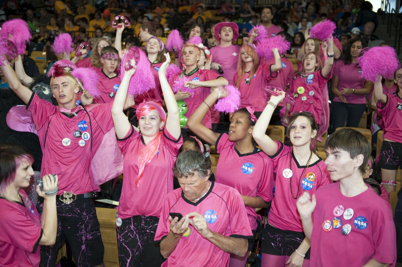 ORLANDO, Fla. – The Pink Team participates in the regional FIRST robotics competition at the University of Central Florida in Orlando. The team is made up of students from Rockledge, Cocoa Beach and Viera high schools along the Space Coast of Florida. NASA’s Kennedy Space Center is a sponsor of the team. The Pink Team finished sixth in the competition called "For Inspiration and Recognition of Science and Technology," or FIRST, among about 60 high school teams hoping to advance to the national robotics championship. The team also took home the Industrial Design Award sponsored by General Motors. FIRST, founded in 1989, is a non-profit organization that designs accessible, innovative programs to build self-confidence, knowledge and life skills while motivating young people to pursue academic opportunities. The robotics competition challenges teams of high school students and their mentors to solve a common problem in a six-week timeframe using a standard kit of parts and a common set of rules. Photo credit: NASA/Glenn Benson