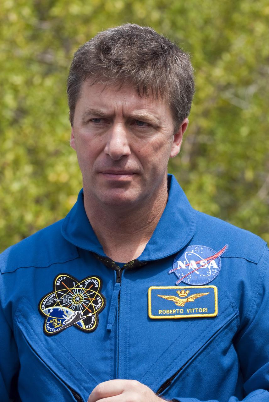 CAPE CANAVERAL, Fla. - Roberto Vittori, European Space Agency astronaut listens intently to instruction during M113 armored personnel carrier training at NASA's Kennedy Space Center in Florida. An M113 is kept at the foot of the launch pad in case an emergency exit from the pad is needed and every shuttle crew is trained on driving the vehicle before launch.             Space shuttle Endeavour's six crew members are at Kennedy for the launch countdown dress rehearsal called the Terminal Countdown Demonstration Test (TCDT) and related training. Targeted to launch April 19 at 7:48 p.m. EDT, they will deliver the Express Logistics Carrier-3, Alpha Magnetic Spectrometer-2 (AMS), a high-pressure gas tank, additional spare parts for the Dextre robotic helper and micrometeoroid debris shields to the space station. This is the final scheduled spaceflight for Endeavour. For more information visit, www.nasa.gov/mission_pages/shuttle/shuttlemissions/sts134/index.html. Photo credit: NASA/Kim Shiflett