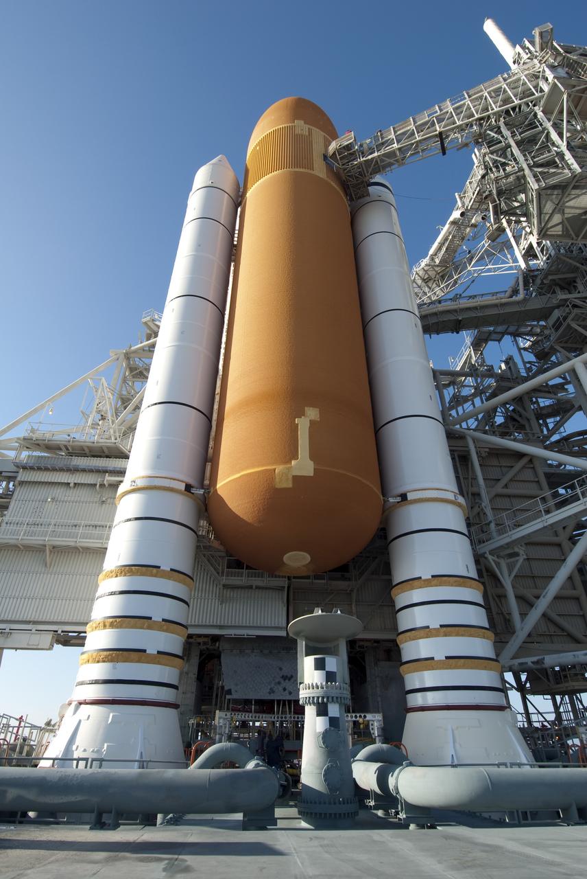 CAPE CANAVERAL, Fla. -- Technicians and engineers will perform a walk down and detailed inspections of space shuttle Endeavour following severe storms over Launch Pad 39A at NASA's Kennedy Space Center in Florida. The frontal system moved through Central Florida producing strong winds, heavy rain, frequent lightning and even funnel clouds. During the inspections, teams found only minor damage to Endeavour's external fuel tank foam insulation and evaluations indicate there was no damage to the spacecraft. Endeavour and its six-member STS-134 crew are targeted to launch April 29 at 3:47 p.m. EDT. They will deliver the Express Logistics Carrier-3, Alpha Magnetic Spectrometer-2 (AMS), a high-pressure gas tank, additional spare parts for the Dextre robotic helper and micrometeoroid debris shields to the International Space Station. This will be the final spaceflight for Endeavour. For more information visit, www.nasa.gov/mission_pages/shuttle/shuttlemissions/sts134/index.html. Photo credit: NASA/Jim Grossmann
