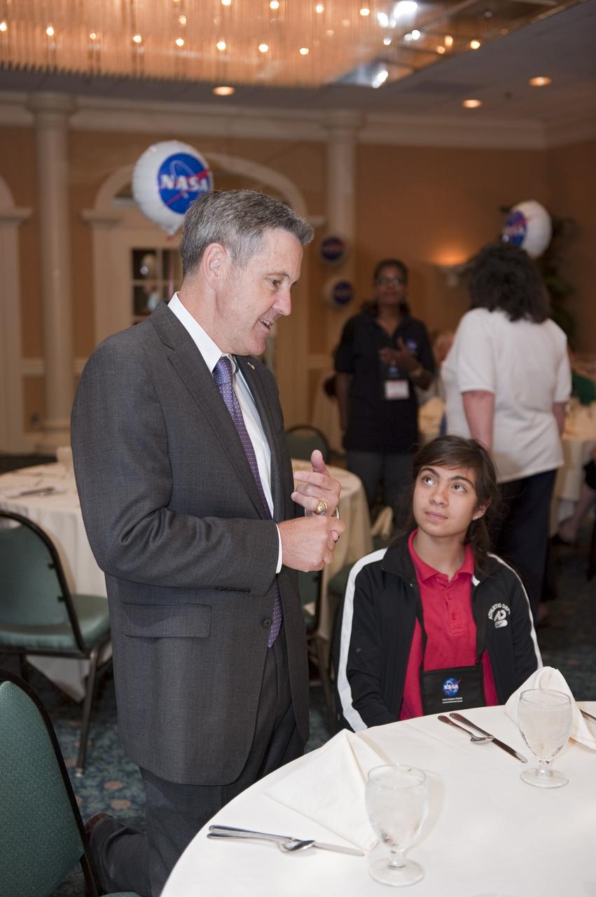 COCOA BEACH, Fla. -- NASA Kennedy Space Center Director Bob Cabana encourages fourth- through 12-grade students and their teachers from across the nation to "dream big" during the NASA Explorer Schools Symposium in Florida. During the event, May 4-7, about 60 students will tour Kennedy, the U.S. Astronaut Hall of Fame, and participate in several educational activities and a career panel question-and-answer session. The symposium also offers professional development opportunities for about 30 teachers. The participants were competitively selected after they completed an original investigation focused on existing NASA missions or research interests. Photo Credit: NASA/Kim Shiflett