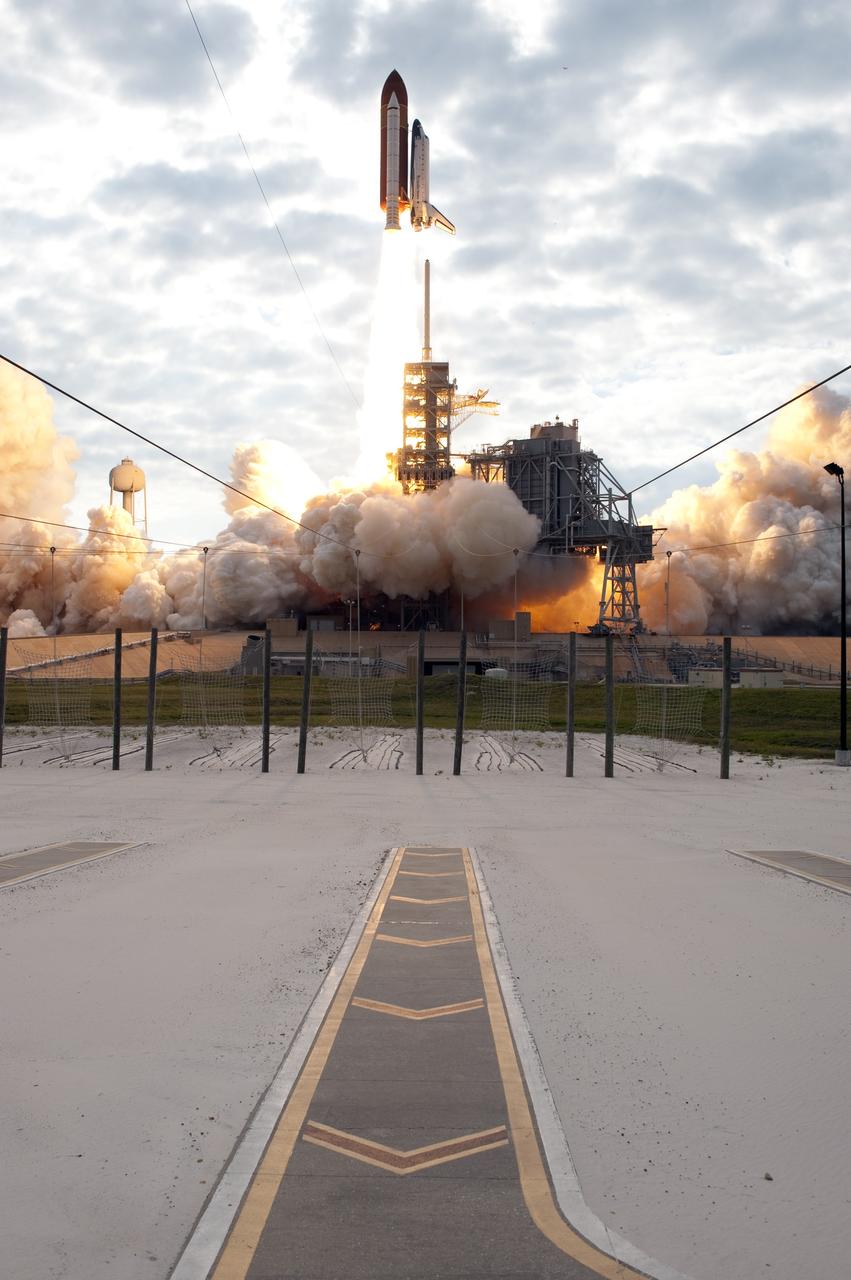 CAPE CANAVERAL, Fla. -- Space shuttle Endeavour soars toward orbit from Launch Pad 39A at NASA's Kennedy Space Center in Florida.      Endeavour began its final flight, the STS-134 mission to the International Space Station, at 8:56 a.m. EDT on May 16. Endeavour and its six-member crew will deliver the Alpha Magnetic Spectrometer-2 (AMS), Express Logistics Carrier-3, a high-pressure gas tank and additional spare parts for the Dextre robotic helper to the space station. For more information visit, www.nasa.gov/mission_pages/shuttle/shuttlemissions/sts134/index.html. Photo credit: NASA/Tony Gray and Tom Farrar