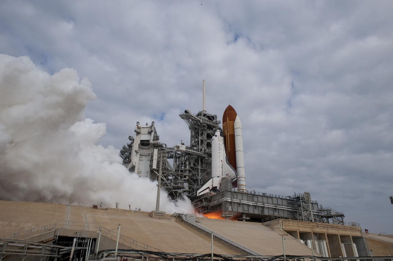 CAPE CANAVERAL, Fla. -- Space shuttle Endeavour's main engines ignite for liftoff at Launch Pad 39A at NASA's Kennedy Space Center in Florida. Endeavour began its final flight, the STS-134 mission to the International Space Station, at 8:56 a.m. EDT on May 16. Endeavour and its six-member crew will deliver the Alpha Magnetic Spectrometer-2 (AMS), Express Logistics Carrier-3, a high-pressure gas tank and additional spare parts for the Dextre robotic helper to the space station. For more information visit, www.nasa.gov/mission_pages/shuttle/shuttlemissions/sts134/index.html. Photo credit: NASA/Sandra Joseph and Kevin O'Connell