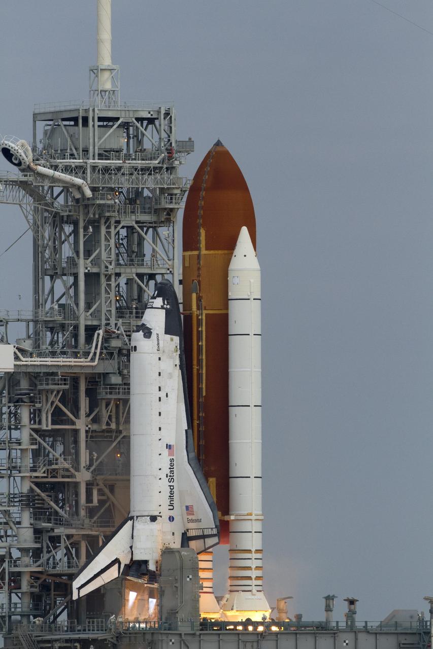 CAPE CANAVERAL, Fla. -- Space shuttle Endeavour's main engines and solid rocket boosters burst into life lifting the shuttle from Launch Pad 39A at NASA's Kennedy Space Center in Florida. Endeavour began its final flight, the STS-134 mission to the International Space Station, at 8:56 a.m. EDT on May 16. Endeavour and its six-member crew will deliver the Alpha Magnetic Spectrometer-2 (AMS), Express Logistics Carrier-3, a high-pressure gas tank and additional spare parts for the Dextre robotic helper to the space station. For more information visit, www.nasa.gov/mission_pages/shuttle/shuttlemissions/sts134/index.html. Photo credit: NASA/Kenny Allen and George Roberts