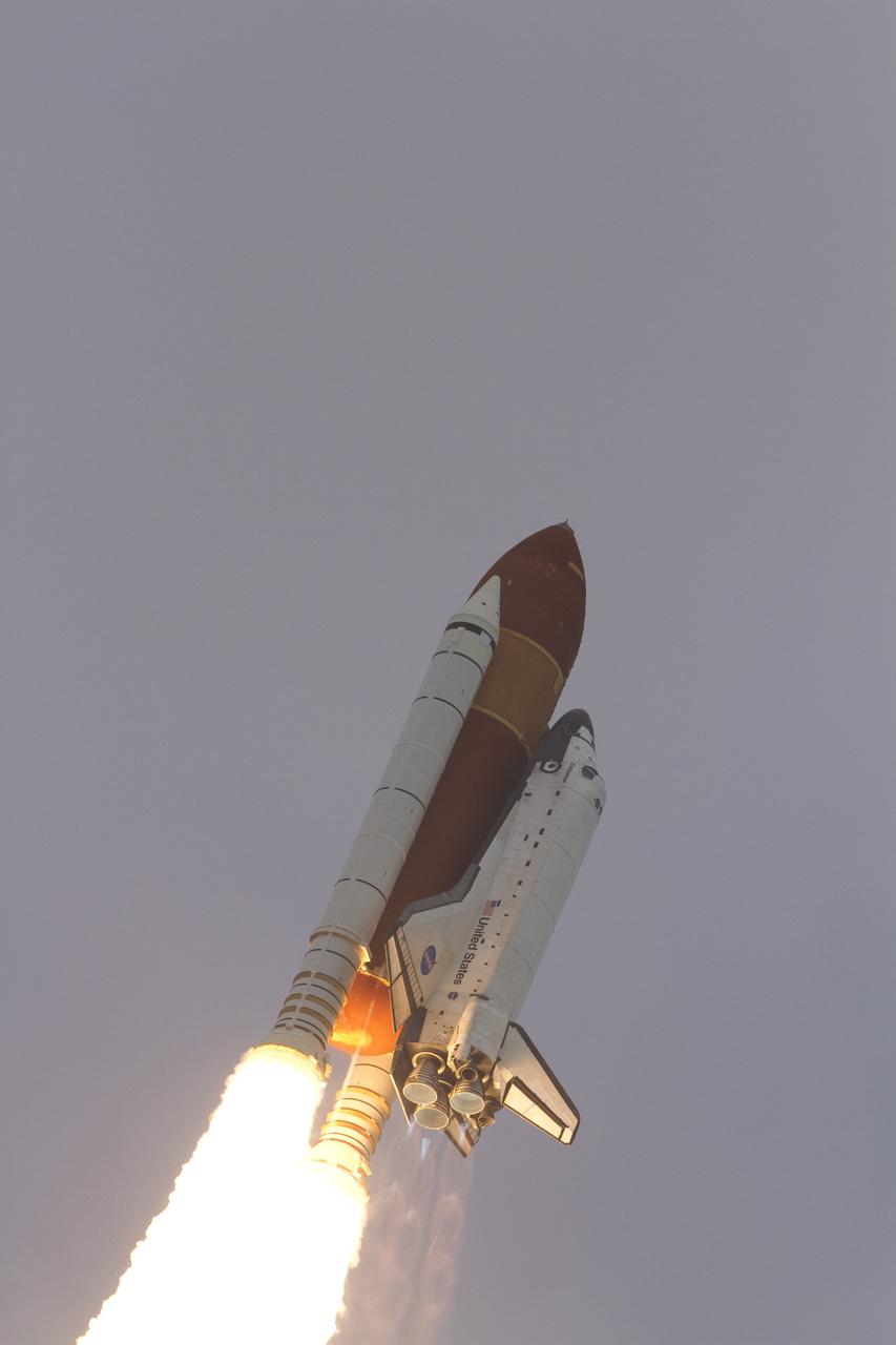 CAPE CANAVERAL, Fla. -- Space shuttle Endeavour soars to orbit from Launch Pad 39A at NASA's Kennedy Space Center in Florida.        Endeavour began its final flight, the STS-134 mission to the International Space Station, at 8:56 a.m. EDT on May 16. Endeavour and its six-member crew will deliver the Alpha Magnetic Spectrometer-2 (AMS), Express Logistics Carrier-3, a high-pressure gas tank and additional spare parts for the Dextre robotic helper to the space station. For more information visit, www.nasa.gov/mission_pages/shuttle/shuttlemissions/sts134/index.html. Photo credit: NASA/Kenny Allen and George Roberts