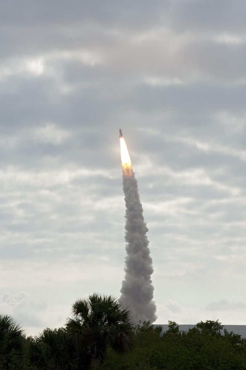 CAPE CANAVERAL, Fla. -- Space shuttle Endeavour soars to orbit from Launch Pad 39A at NASA's Kennedy Space Center in Florida.          Endeavour began its final flight, the STS-134 mission to the International Space Station, at 8:56 a.m. EDT on May 16. Endeavour and its six-member crew will deliver the Alpha Magnetic Spectrometer-2 (AMS), Express Logistics Carrier-3, a high-pressure gas tank and additional spare parts for the Dextre robotic helper to the space station. For more information visit, www.nasa.gov/mission_pages/shuttle/shuttlemissions/sts134/index.html. Photo credit: NASA/Linda Perry