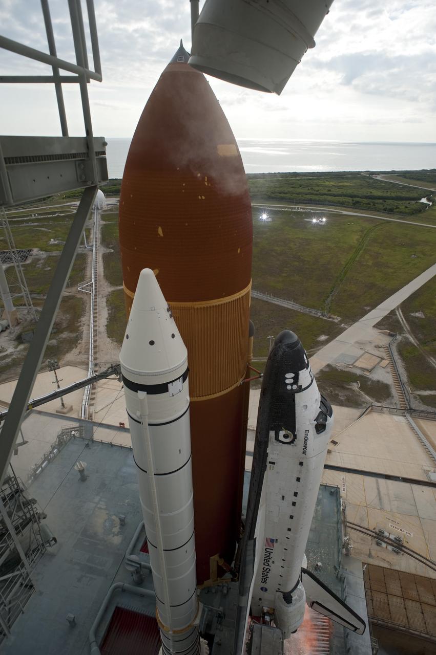 CAPE CANAVERAL, Fla. -- Space shuttle Endeavour's main engines ignite to lift the shuttle from Launch Pad 39A at NASA's Kennedy Space Center in Florida. Endeavour began its final flight, the STS-134 mission to the International Space Station, at 8:56 a.m. EDT on May 16. Endeavour and its six-member crew will deliver the Alpha Magnetic Spectrometer-2 (AMS), Express Logistics Carrier-3, a high-pressure gas tank and additional spare parts for the Dextre robotic helper to the space station. For more information visit, www.nasa.gov/mission_pages/shuttle/shuttlemissions/sts134/index.html. Photo credit: NASA/Tony Gray and Tom Farrar