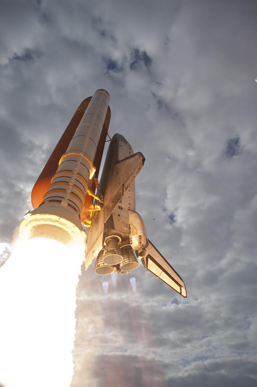 CAPE CANAVERAL, Fla. -- Space shuttle Endeavour soars to orbit from Launch Pad 39A at NASA's Kennedy Space Center in Florida.      Endeavour began its final flight, the STS-134 mission to the International Space Station, at 8:56 a.m. EDT on May 16. Endeavour and its six-member crew will deliver the Alpha Magnetic Spectrometer-2 (AMS), Express Logistics Carrier-3, a high-pressure gas tank and additional spare parts for the Dextre robotic helper to the space station. For more information visit, www.nasa.gov/mission_pages/shuttle/shuttlemissions/sts134/index.html. Photo credit: NASA/Tony Gray and Tom Farrar