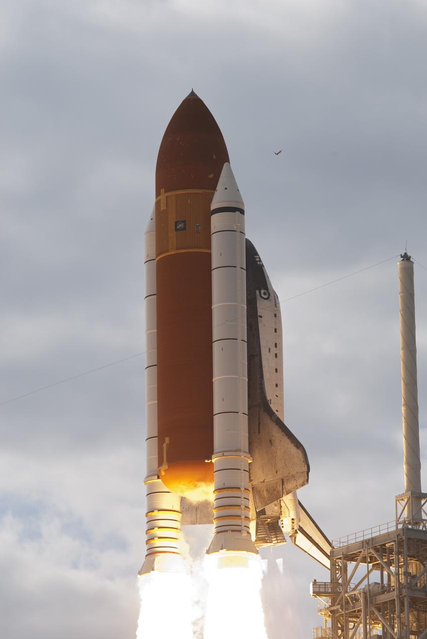 CAPE CANAVERAL, Fla. -- Space shuttle Endeavour soars to orbit from Launch Pad 39A at NASA's Kennedy Space Center in Florida.        Endeavour began its final flight, the STS-134 mission to the International Space Station, at 8:56 a.m. EDT on May 16. Endeavour and its six-member crew will deliver the Alpha Magnetic Spectrometer-2 (AMS), Express Logistics Carrier-3, a high-pressure gas tank and additional spare parts for the Dextre robotic helper to the space station. For more information visit, www.nasa.gov/mission_pages/shuttle/shuttlemissions/sts134/index.html. Photo credit: NASA/George Roberts and Tom Farrar