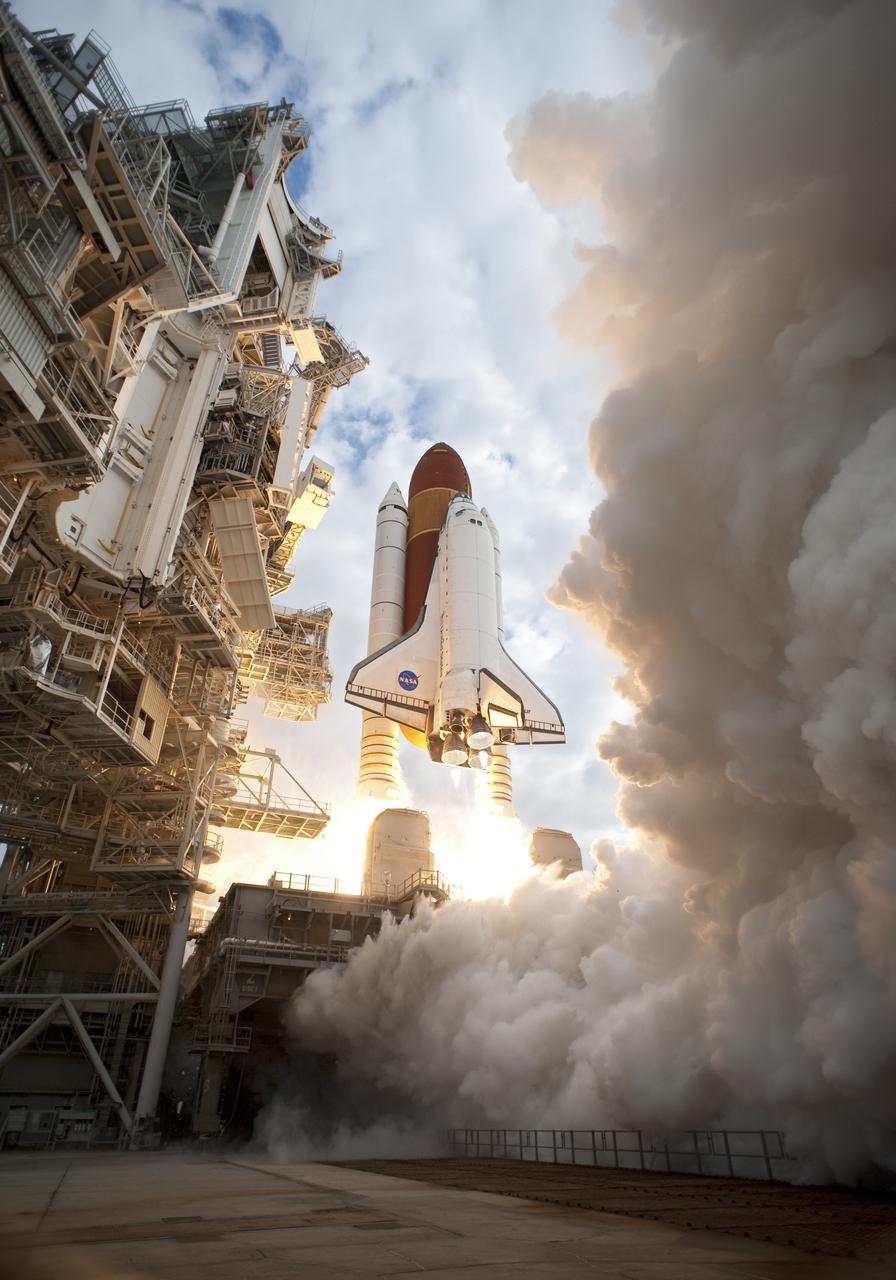 CAPE CANAVERAL, Fla. -- Space shuttle Endeavour's main engines and solid rocket boosters burst to life lifting the shuttle from Launch Pad 39A at NASA's Kennedy Space Center in Florida. Endeavour began its final flight, the STS-134 mission to the International Space Station, at 8:56 a.m. EDT on May 16. Endeavour and its six-member crew will deliver the Alpha Magnetic Spectrometer-2 (AMS), Express Logistics Carrier-3, a high-pressure gas tank and additional spare parts for the Dextre robotic helper to the space station. For more information visit, www.nasa.gov/mission_pages/shuttle/shuttlemissions/sts134/index.html. Photo credit: NASA/Tony Gray and Tom Farrar