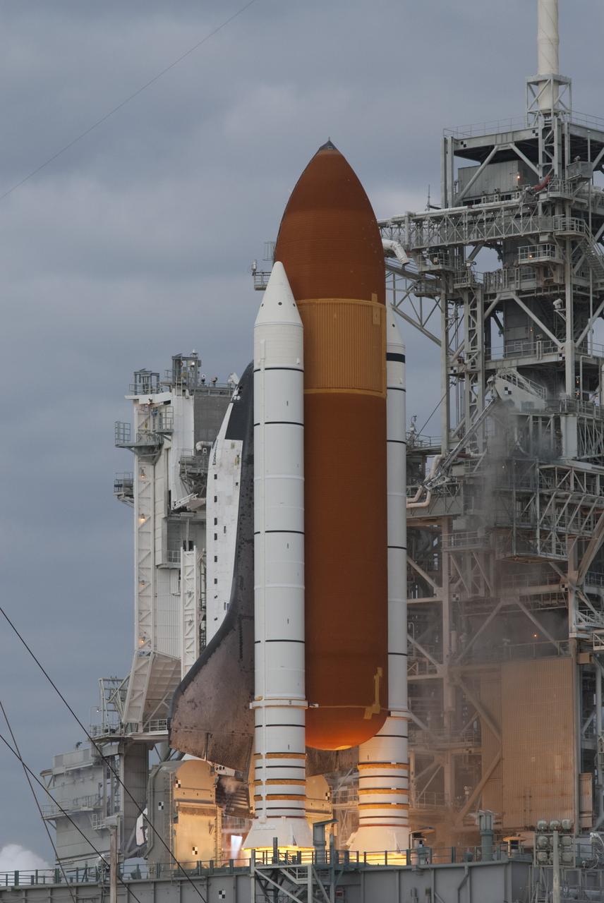 CAPE CANAVERAL, Fla. -- Space shuttle Endeavour's main engines and solid rocket boosters burst to life lifting the shuttle from Launch Pad 39A at NASA's Kennedy Space Center in Florida. Endeavour began its final flight, the STS-134 mission to the International Space Station, at 8:56 a.m. EDT on May 16. Endeavour and its six-member crew will deliver the Alpha Magnetic Spectrometer-2 (AMS), Express Logistics Carrier-3, a high-pressure gas tank and additional spare parts for the Dextre robotic helper to the space station. For more information visit, www.nasa.gov/mission_pages/shuttle/shuttlemissions/sts134/index.html. Photo credit: NASA/Rusty Backer and Mike Gayle