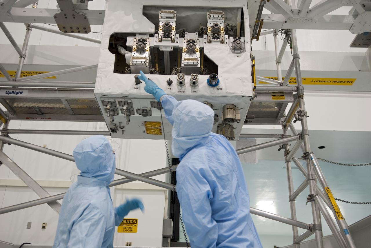 CAPE CANAVERAL, Fla. -- In the Space Station Processing Facility at NASA's Kennedy Space Center in Florida, technicians inspect the Robotic Refueling Mission (RRM) before installing its protective cover and later move it into a payload canister. The RRM is being processed to fly aboard space shuttle Atlantis on the STS-135 mission to the International Space Station. Commander Chris Ferguson, Pilot Doug Hurley and Mission Specialists Sandra Magnus and Rex Walheim are targeted to launch in early July, taking with them the Raffaello multi-purpose logistics module packed with supplies, logistics and spare parts. The STS-135 mission also will fly a system to investigate the potential for robotically refueling existing spacecraft and return a failed ammonia pump module to help NASA better understand the failure mechanism and improve pump designs for future systems. STS-135 will be the 33rd flight of Atlantis, the 37th shuttle mission to the space station, and the 135th and final mission of NASA's Space Shuttle Program. For more information, visit www.nasa.gov/mission_pages/shuttle/shuttlemissions/sts135/index.html. Photo credit: NASA/Jim Grossmann