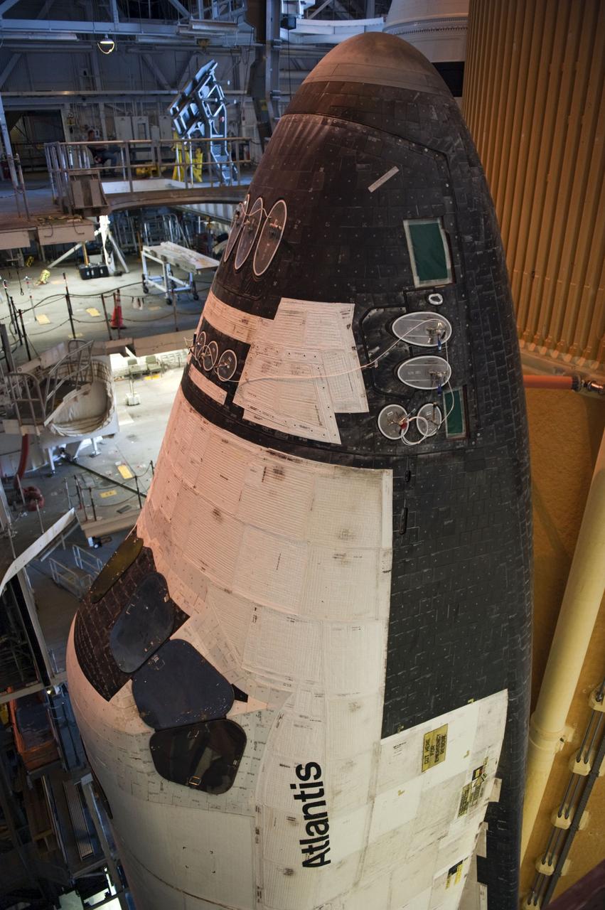 CAPE CANAVERAL, Fla. -- Space shuttle Atlantis awaits its final journey from the Vehicle Assembly Building to Launch Pad 39A at NASA's Kennedy Space Center in Florida. "Rollout," as it's called, began at 8:42 p.m. EDT. It will take the crawler-transporter about six hours to carry the shuttle, attached to its external fuel tank and solid rocket boosters atop a mobile launcher platform, to the seaside launch pad. The milestone move paves the way for the launch of the STS-135 mission to the International Space Station, targeted for July 8.        STS-135 will be the 33rd flight of Atlantis, the 37th shuttle mission to the space station, and the 135th and final mission of NASA's Space Shuttle Program. For more information visit, www.nasa.gov/mission_pages/shuttle/shuttlemissions/sts135/index.html. Photo credit: NASA/Kim Shiflett