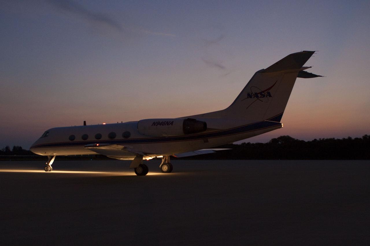 CAPE CANAVERAL, Fla. -- STS-135 Commander Chris Ferguson and Pilot Doug Hurley are ready to take off from the Shuttle Landing Facility runway at NASA's Kennedy Space Center in Florida to perform touch-and-go landings aboard their Shuttle Training Aircrafts (STA). An STA is a Gulfstream II jet that is modified to mimic the shuttle's handling during the final phase of landing. Ferguson and Hurley will practice landings as part of standard training before space shuttle Atlantis' launch to the International Space Station. Atlantis and its crew are targeted to lift off July 8, to deliver the Raffaello multi-purpose logistics module packed with supplies and spare parts to the station. The STS-135 mission also will fly a system to investigate the potential for robotically refueling existing satellites and return a failed ammonia pump module to help NASA better understand the failure mechanism and improve pump designs for future systems. STS-135 will be the 33rd flight of Atlantis, the 37th shuttle mission to the space station, and the 135th and final mission of NASA's Space Shuttle Program. For more information visit, www.nasa.gov/mission_pages/shuttle/shuttlemissions/sts135/index.html. Photo credit: NASA/Troy Cryder