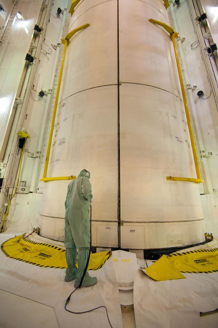 CAPE CANAVERAL, Fla. -- At Launch Pad 39A at NASA's Kennedy Space Center in Florida, space shuttle Atlantis' payload bay doors are closed around the Raffaello multi-purpose logistics module (MPLM) payload for Atlantis' STS-135 mission to the International Space Station.        Commander Chris Ferguson, Pilot Doug Hurley and Mission Specialists Sandra Magnus and Rex Walheim are slated to lift off on July 8, taking with them the MPLM packed with supplies and spare parts to the station. The STS-135 mission also will fly a system to investigate the potential for robotically refueling existing satellites and return a failed ammonia pump module to help NASA better understand the failure mechanism and improve pump designs for future systems. STS-135 will be the 33rd flight of Atlantis, the 37th shuttle mission to the space station, and the 135th and final mission of NASA's Space Shuttle Program. For more information visit, www.nasa.gov/mission_pages/shuttle/shuttlemissions/sts135/index.html. Photo credit: NASA/Frank Michaux