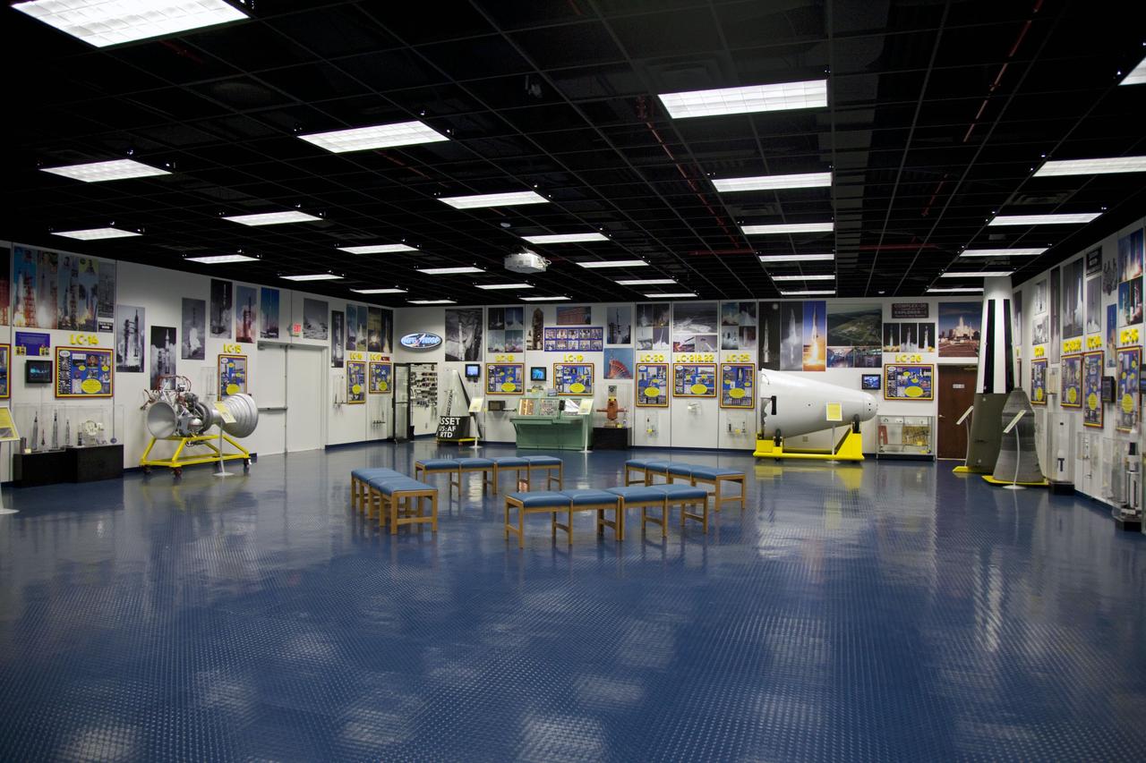 CAPE CANAVERAL, Fla. -- This is an inside view of the Air Force Space and Missile Museum's History Center, which is located outside the south gate of Cape Canaveral Air Force Station (CCAFS) in Florida. It contains historic information and displays for each launch complex at CCAFS. Since opening to the public in 1966, the museum has introduced millions of visitors to the history of rocketry and spaceflight. Its primary mission is to collect, restore and exhibit items of historical significance that relate to the development and heritage of U.S. Air Force space launch activities. Photo credit: NASA/Frankie Martin