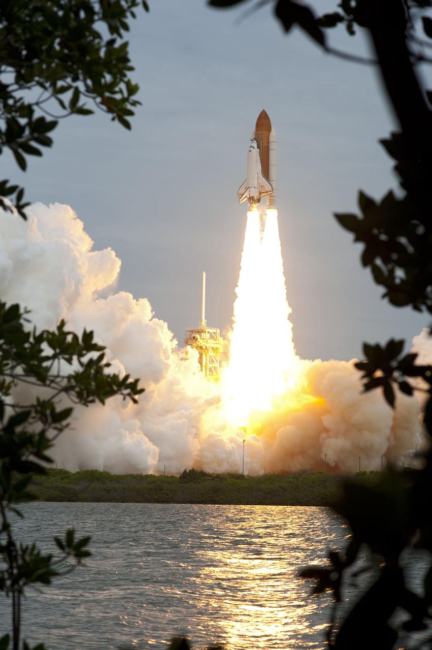 CAPE CANAVERAL, Fla. -- At NASA's Kennedy Space Center in Florida, space shuttle Atlantis lifts off of Launch Pad 39A leaving behind billows of steam and smoke as it heads into space on its STS-135 mission to the International Space Station. Atlantis with its crew of four; Commander Chris Ferguson, Pilot Doug Hurley, Mission Specialists Sandy Magnus and Rex Walheim, lifted off at 11:29 a.m. EDT on July 8, 2011 to deliver the Raffaello multi-purpose logistics module packed with supplies and spare parts for the International Space Station. Atlantis also will fly the Robotic Refueling Mission experiment that will investigate the potential for robotically refueling existing satellites in orbit. In addition, Atlantis will return with a failed ammonia pump module to help NASA better understand the failure mechanism and improve pump designs for future systems. STS-135 is the 33rd flight of Atlantis, the 37th shuttle mission to the space station, and the 135th and final mission of NASA's Space Shuttle Program. For more information, visit www.nasa.gov/mission_pages/shuttle/shuttlemissions/sts135/index.html. Photo credit: NASA/Sandra Joseph and Kevin O'Connell