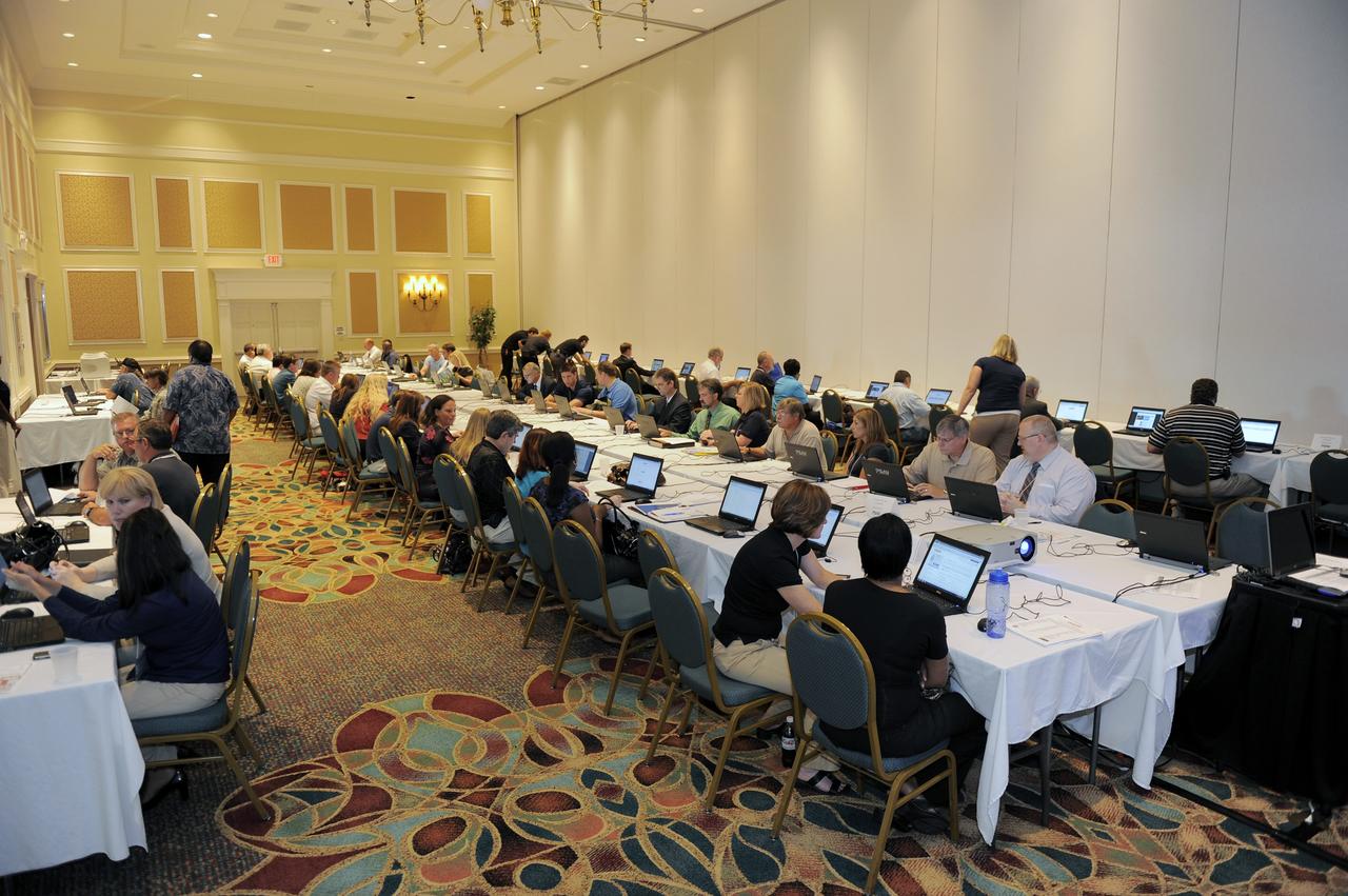 CAPE CANAVERAL, Fla. -- The Office of Personnel Management (OPM), NASA and Brevard Workforce host a job fair for former and current Kennedy Space Center aerospace workers at the Radisson Resort at the Port in Cape Canaveral, Fla.  More than 60 private industry employers and federal agencies are recruiting for local and worldwide positions, and more than 1,000 job seekers attended.  For more information, visit http://spacecoastjobfair.eventbrite.com. Photo credit: NASA/Kim Shiflett