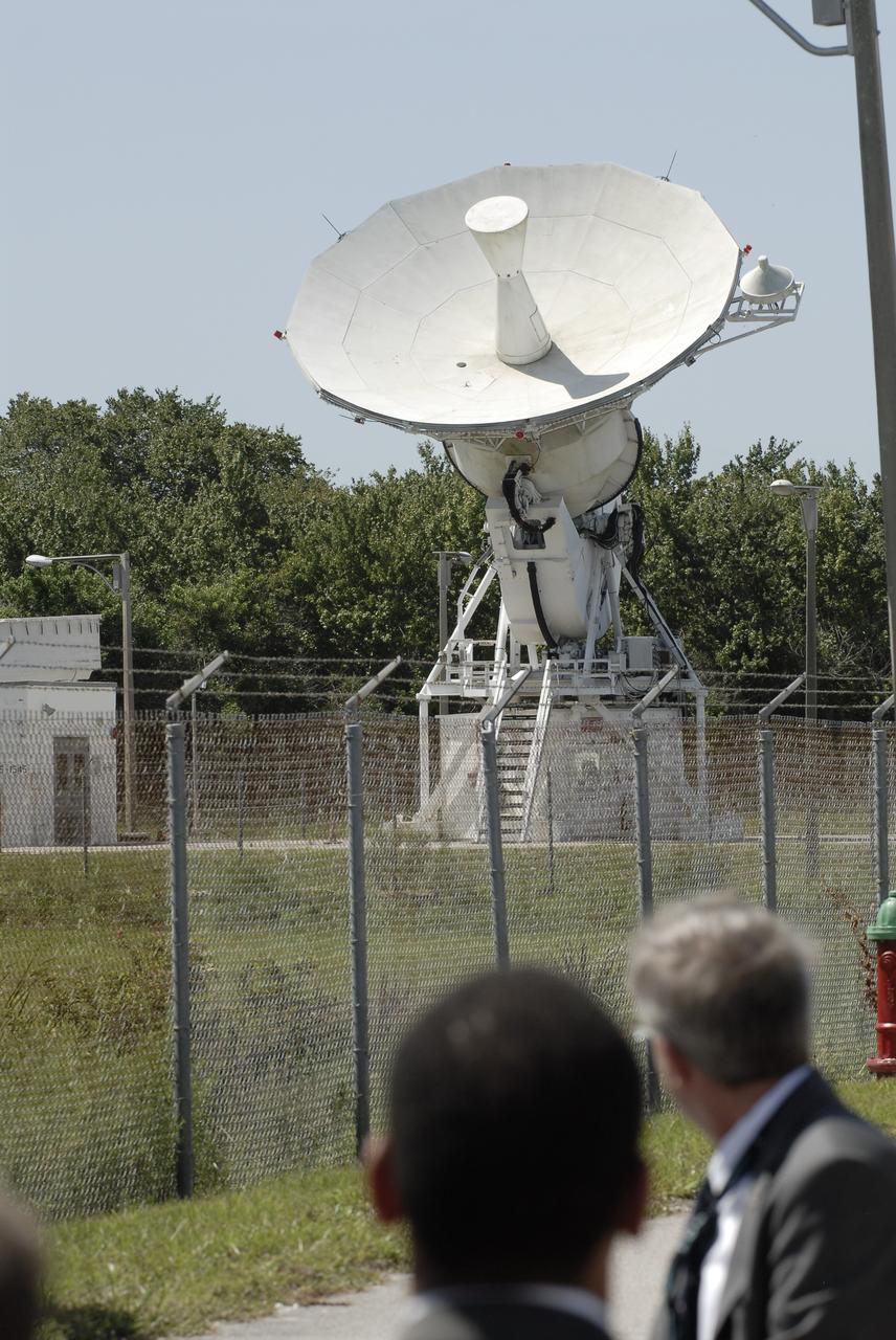 CAPE CANAVERAL, Fla. -- At the Merritt Island Launch Annex (MILA) Spaceflight Tracking and Data Network Station at NASA's Kennedy Space Center in Florida, one of two signature 30-foot steerable S-band antennas is slewed from the horizontal to the vertical position for the last time during a closing ceremony recognizing the station's 45 years of service.  The antenna was pointed at Kennedy's Shuttle Landing Facility as it was for its last assignment, support of the landing of space shuttle Atlantis, concluding the STS-135 mission.  STS-135 was the final mission of the Space Shuttle Program.     The station was originally established by NASA's Goddard Space Flight Center as one of 17 Space Flight Tracking and Data Network stations around the world. Commissioned for the Apollo Program, the first launch it supported was the Apollo/Saturn 203 test flight from Launch Complex 37 on July 5, 1966. It also provided orbital support for low earth-orbiting scientific satellites. In recent history, the station has been used almost exclusively for space shuttle launch and landing support. Following the final launch and landing of the Space Shuttle Program in July 2011, the MILA station is officially decommissioned. For more information, visit http://www.nasa.gov/centers/kennedy/pdf/167424main_MILA-08C.pdf. Photo credit: NASA/Kim Shiflett