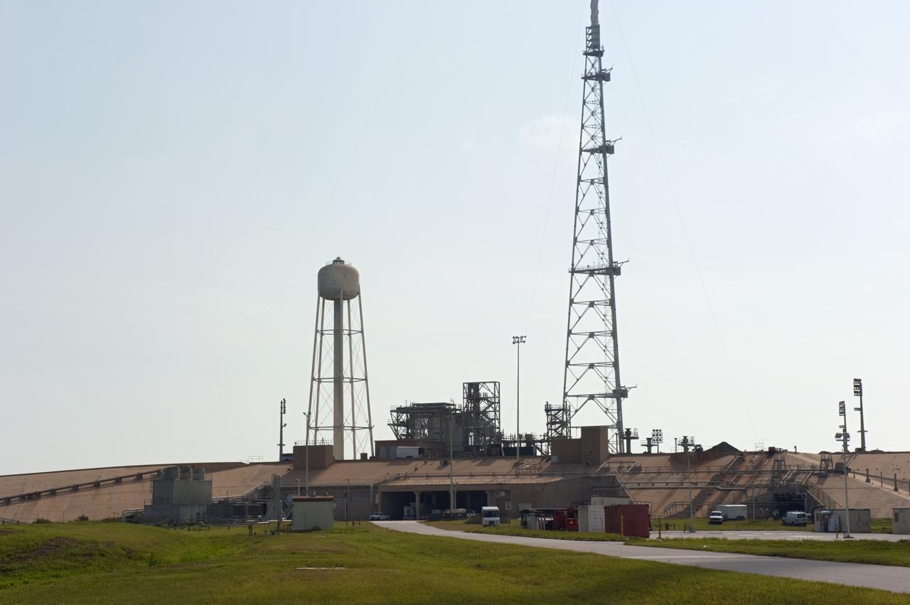 CAPE CANAVERAL, Fla. -- At NASA's Kennedy Space Center in Florida, the infrastructure under Launch Pad 39B remains after the pad's deconstruction. In 2009, the structure at the pad was no longer needed for NASA's Space Shuttle Program, so it is being restructured for future use. The new design will feature a "clean pad" for rockets to come with their own launcher, making it more versatile for a number of vehicles. For information on NASA's future plans, visit http://www.nasa.gov/exploration. Photo credit: NASA/Kim Shiflett