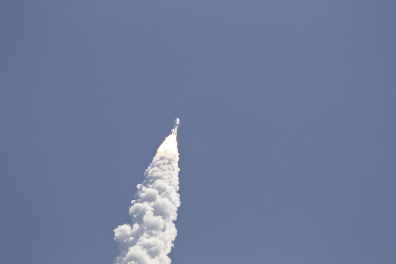 CAPE CANAVERAL, Fla. -- NASA's Juno planetary probe roars off the pad at Space Launch Complex 41 on Cape Canaveral Air Force Station in Florida atop a United Launch Alliance Atlas V-551 launch vehicle to begin its five-year journey to Jupiter.    Liftoff was at 12:25 p.m. EDT Aug. 5. The solar-powered spacecraft will orbit Jupiter's poles 33 times to find out more about the gas giant's origins, structure, atmosphere and magnetosphere and investigate the existence of a solid planetary core. NASA's Jet Propulsion Laboratory, Pasadena, Calif., manages the Juno mission for the principal investigator, Scott Bolton, of Southwest Research Institute in San Antonio. The Juno mission is part of the New Frontiers Program managed at NASA's Marshall Space Flight Center in Huntsville, Ala. Lockheed Martin Space Systems, Denver, built the spacecraft. Launch management for the mission is the responsibility of NASA's Launch Services Program at the Kennedy Space Center in Florida.  For more information, visit www.nasa.gov/juno. Photo credit: NASA/Kenny Allen