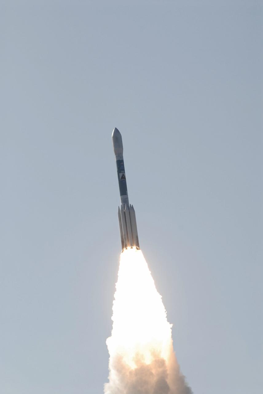 CAPE CANAVERAL, Fla. – With a clear blue sky for a background, the United Launch Alliance Delta II Heavy rocket is propelled skyward after lifting off at 9:08 a.m. EDT Sept. 10 from Space Launch Complex 17B on Cape Canaveral Air Force Station in Florida. The Delta II is carrying NASA’s twin Gravity Recovery and Interior Laboratory (GRAIL) mission to the moon.    GRAIL will fly twin spacecraft in tandem around the moon to precisely measure and map variations in the moon's gravitational field. The mission will provide the most accurate global gravity field to date for any planet, including Earth. This detailed information will reveal differences in the density of the moon's crust and mantle and will help answer fundamental questions about the moon's internal structure, thermal evolution, and history of collisions with asteroids. The aim is to map the moon's gravity field so completely that future moon vehicles can safely navigate anywhere on the moon’s surface. For more information, visit http://www.nasa.gov/grail. Photo credit: NASA/Kim Shiflett