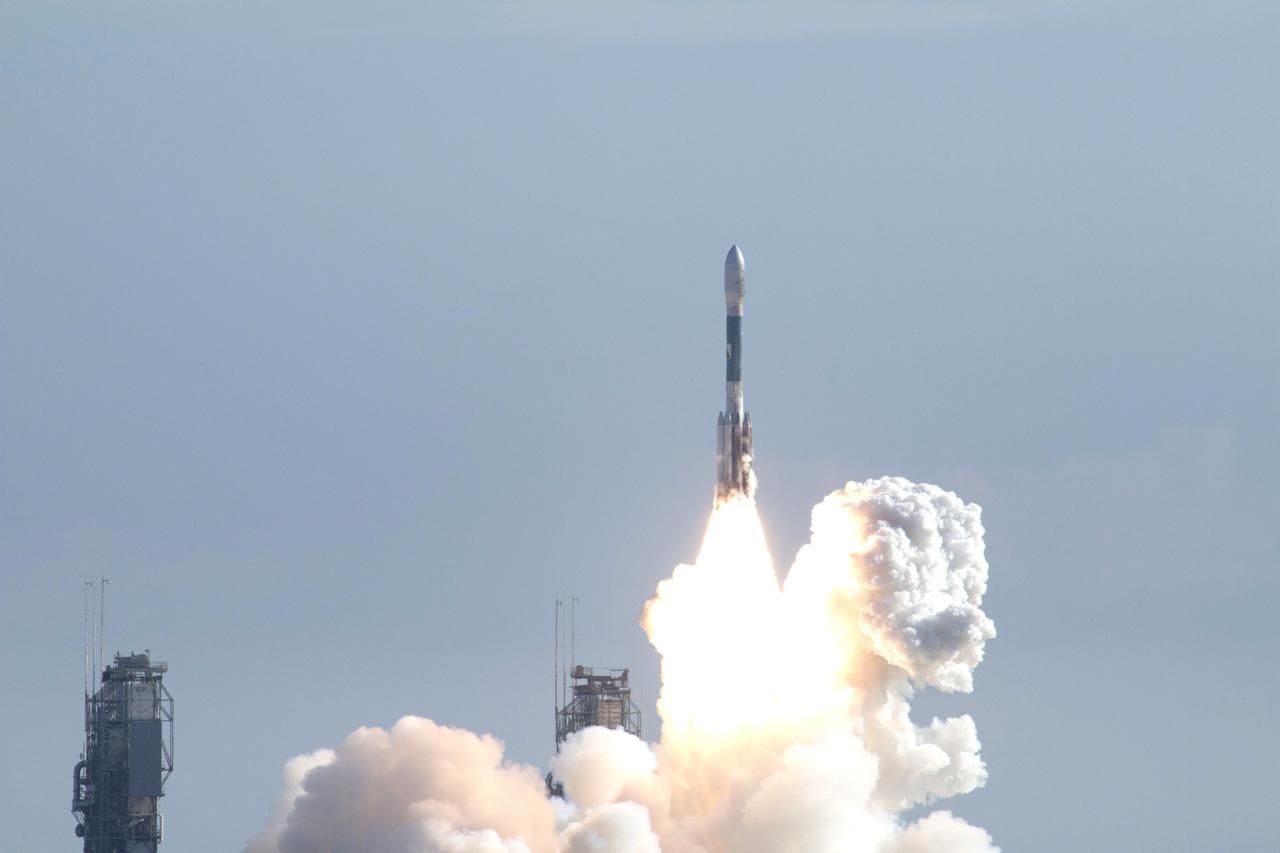 CAPE CANAVERAL, Fla. – Rising from fire and smoke after liftoff, NASA’s twin Gravity Recovery and Interior Laboratory (GRAIL) mission launches atop a United Launch Alliance Delta II Heavy rocket leaving from Space Launch Complex 17B on Cape Canaveral Air Force Station in Florida. At left is the pad’s mobile service tower. The spacecraft launched at 9:08:52 a.m. EDT Sept. 10. GRAIL-A will separate from the second stage of the rocket at about one hour, 21 minutes after liftoff, followed by GRAIL-B at 90 minutes after launch. The spacecraft are embarking on a three-month journey to reach the moon.    GRAIL will fly twin spacecraft in tandem around the moon to precisely measure and map variations in the moon's gravitational field. The mission will provide the most accurate global gravity field to date for any planet, including Earth. This detailed information will reveal differences in the density of the moon's crust and mantle and will help answer fundamental questions about the moon's internal structure, thermal evolution, and history of collisions with asteroids. The aim is to map the moon's gravity field so completely that future moon vehicles can safely navigate anywhere on the moon’s surface. For more information, visit http://www.nasa.gov/grail. Photo credit: NASA/Kenny Allen