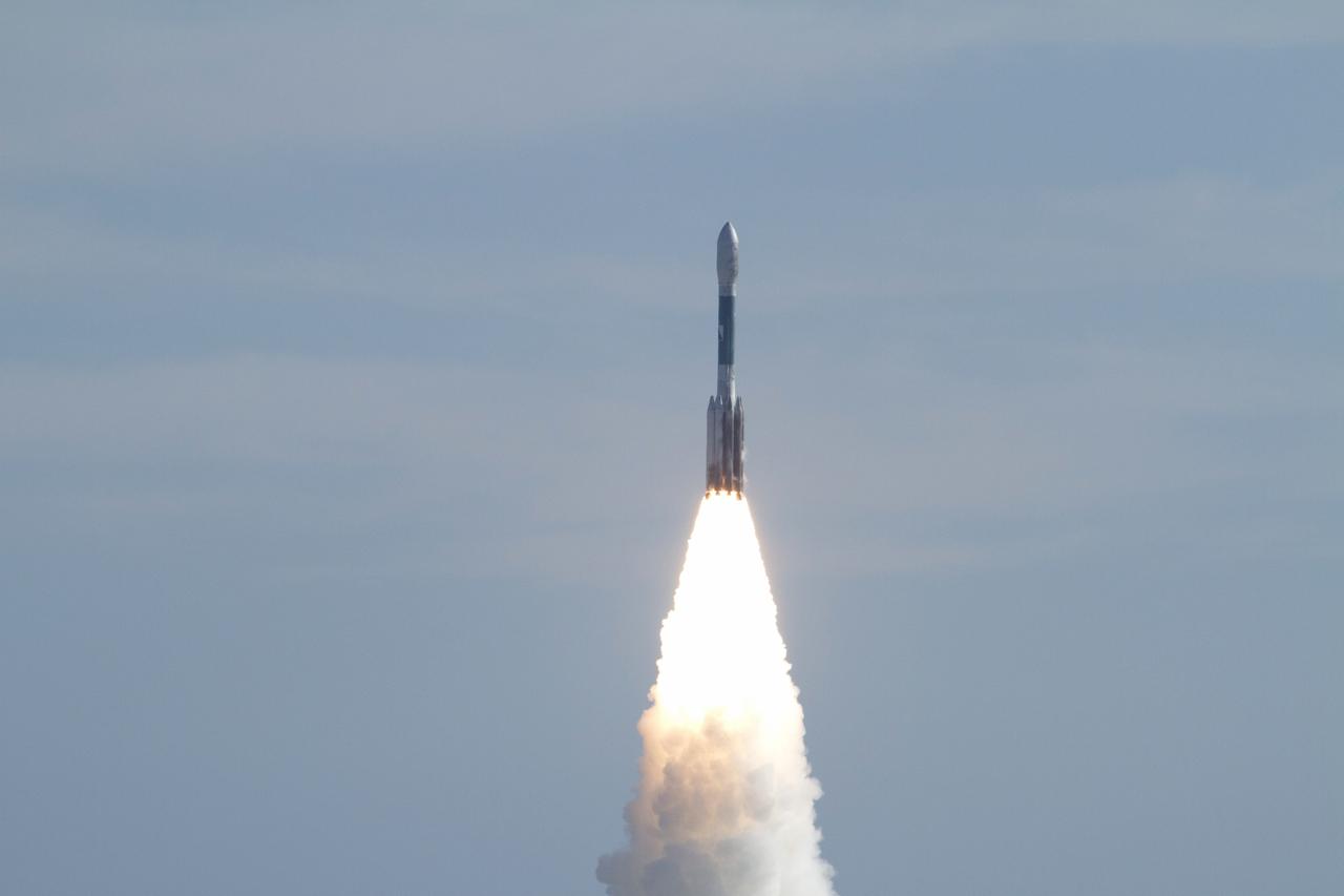 CAPE CANAVERAL, Fla. – Backdropped by a beautiful blue sky, the United Launch Alliance Delta II Heavy rocket propels NASA’s twin Gravity Recovery and Interior Laboratory (GRAIL) mission off Space Launch Complex 17B on Cape Canaveral Air Force Station in Florida. The spacecraft launched at 9:08:52 a.m. EDT Sept. 10. GRAIL-A will separate from the second stage of the rocket at about one hour, 21 minutes after liftoff, followed by GRAIL-B at 90 minutes after launch. The spacecraft are embarking on a three-month journey to reach the moon.    GRAIL will fly twin spacecraft in tandem around the moon to precisely measure and map variations in the moon's gravitational field. The mission will provide the most accurate global gravity field to date for any planet, including Earth. This detailed information will reveal differences in the density of the moon's crust and mantle and will help answer fundamental questions about the moon's internal structure, thermal evolution, and history of collisions with asteroids. The aim is to map the moon's gravity field so completely that future moon vehicles can safely navigate anywhere on the moon’s surface. For more information, visit http://www.nasa.gov/grail. Photo credit: NASA/Kenny Allen