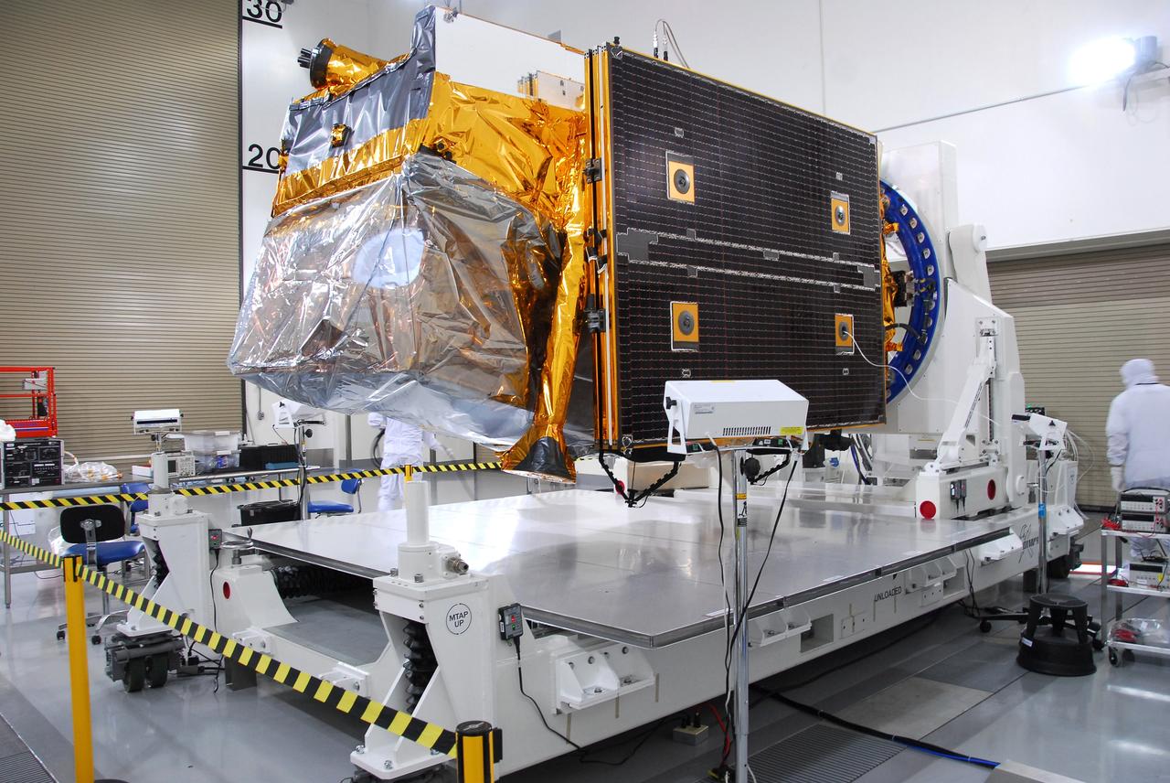VANDENBERG AIR FORCE BASE, Calif. – In a clean room inside the Astrotech Payload Processing Facility at Vandenberg Air Force Base in California, a technician performs a torque bolt stress test on NASA’s National Polar-orbiting Operational Environmental Satellite System Preparatory Project (NPP). Technicians will perform many tests and checkouts on the satellite system to prepare it for launch. NPP represents a critical first step in building the next-generation of Earth-observing satellites. NPP will carry the first of the new sensors developed for this satellite fleet, now known as the Joint Polar Satellite System (JPSS), to be launched in 2016. NPP is the bridge between NASA’s Earth Observing System (EOS) satellites and the forthcoming series of JPSS satellites. The mission will test key technologies and instruments for the JPSS missions. NPP is targeted to launch Oct. 25 from Space Launch Complex-2 aboard a United Launch Alliance Delta II rocket. For more information, visit http://www.nasa.gov/NPP. Photo credit: NASA/30th Communications Squadron, VAFB