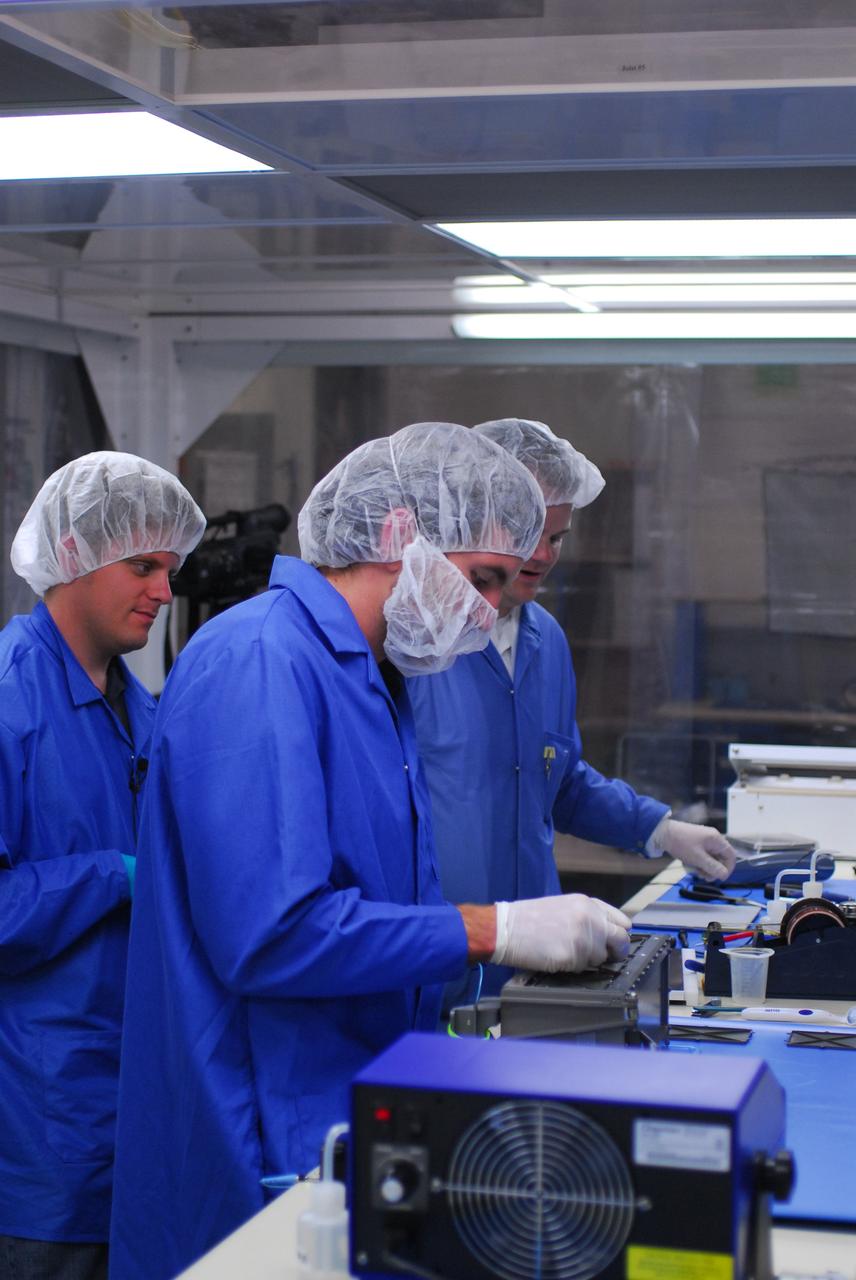 The Dynamic Ionosphere Cubesat Experiment DICE is prepared for launch aboard the Delta II rocket that will carry NASA’s National Polar-orbiting Operational Environmental Satellite System Preparatory Project NPP spacecraft. DICE is a National Science Foundation Project conducted by Utah State University in conjunction with the Atmospheric and Space Technology Research Associates ASTRA.     NPP represents a critical first step in building the next-generation of Earth-observing satellites. NPP will carry the first of the new sensors developed for this satellite fleet, now known as the Joint Polar Satellite System JPSS, to be launched in 2016. NPP is the bridge between NASA's Earth Observing System EOS satellites and the forthcoming series of JPSS satellites. The mission will test key technologies and instruments for the JPSS missions. NPP is targeted to launch Oct. 28 from Space Launch Complex-2 aboard a United Launch Alliance Delta II rocket. For more information, visit http://www.nasa.gov/NPP. Photo credit: NASA/VAFB
