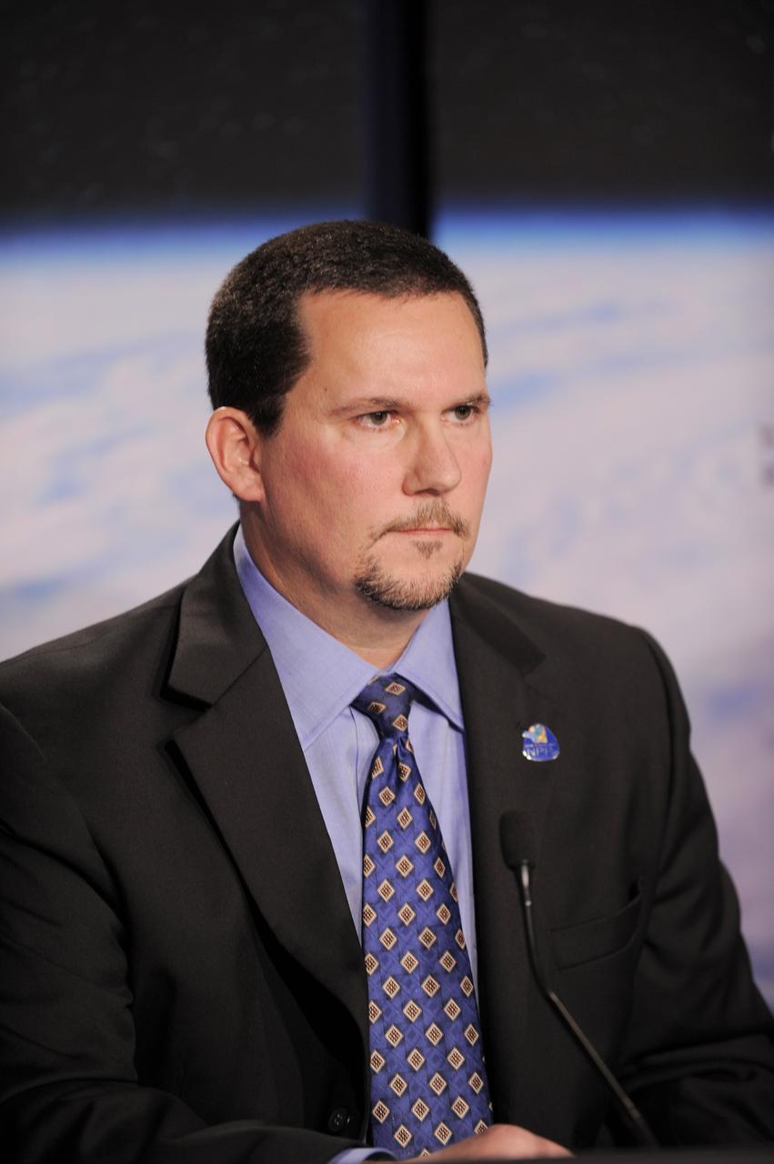 VANDENBERG AIR FORCE BASE, Calif. -- Andrew Carson, NPP program executive, NASA Headquarters, Washington, DC, participates in the prelaunch news conference at Vandenberg Air Force Base, Calif., for NASA’s National Polar-orbiting Operational Environmental Satellite System Preparatory Project (NPP) spacecraft.  NPP represents a critical first step in building the next-generation of Earth-observing satellites. NPP will carry the first of the new sensors developed for this satellite fleet, now known as the Joint Polar Satellite System (JPSS), to be launched in 2016. NPP is the bridge between NASA's Earth Observing System (EOS) satellites and the forthcoming series of JPSS satellites. The mission will test key technologies and instruments for the JPSS missions. NPP is targeted to launch Oct. 28 from Space Launch Complex-2 aboard a United Launch Alliance Delta II rocket. For more information, visit http://www.nasa.gov/NPP.     Photo credit: NASA/VAFB