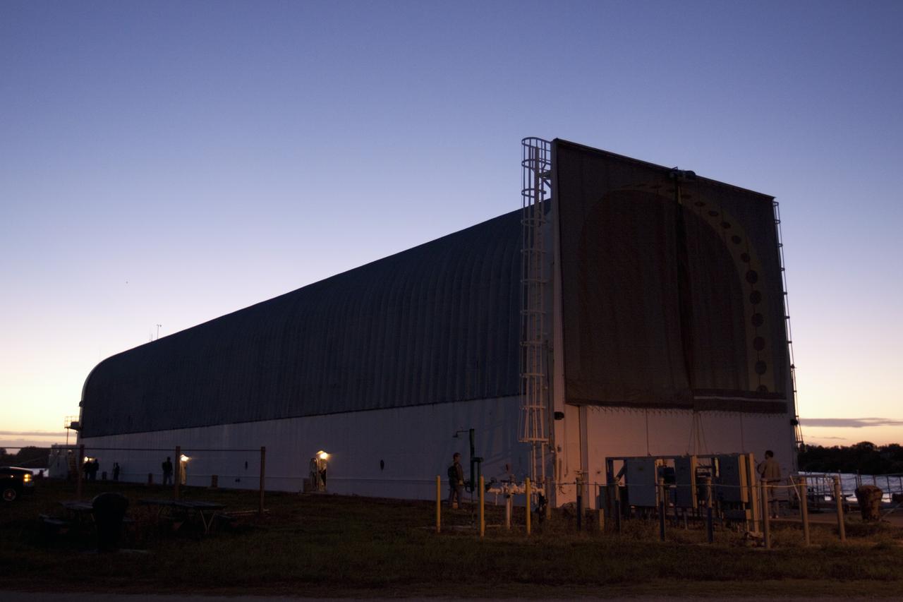 CAPE CANAVERAL, Fla. – Just before dawn, the Pegasus Barge which is moored in a secure area of the Turn Basin in the Launch Complex 39 area at NASA's Kennedy Space Center in Florida, is being prepared to deliver space shuttle main engine (SSME) ground support equipment to Stennis Space Center near Bay St. Louis, Miss. The 266-foot-long and 50-foot-wide barge will be towed to Stennis by NASA's Freedom Star ship. Since being delivered to NASA in 1999, Pegasus sailed 41 times and transported 31 shuttle external fuel tanks from Michoud Assembly Facility near New Orleans to Kennedy. The barge will leave Kennedy, perhaps for the final time. Both the barge and shuttle equipment will remain in storage until their specific future uses are determined. The SSMEs themselves will be transported to Stennis separately for use with the agency’s new heavy-lift rocket, the Space Launch System. The work is part of the Space Shuttle Program’s transition and retirement processing. For more information about Shuttle Transition and Retirement, visit http://www.nasa.gov/mission_pages/transition/home/index.html. Photo credit: NASA/ Kim Shiflett