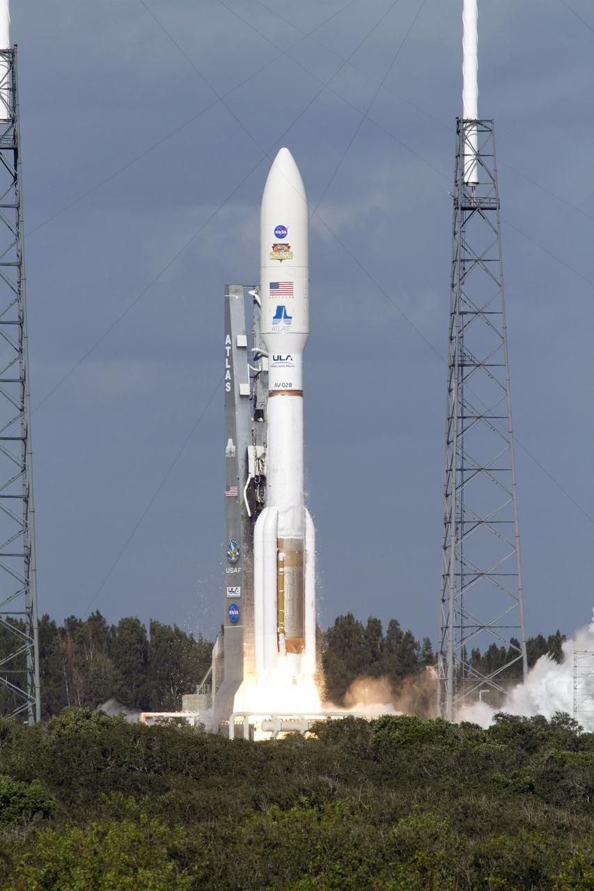 CAPE CANAVERAL, Fla. -- With NASA's Mars Science Laboratory (MSL) spacecraft sealed inside its payload fairing, the United Launch Alliance Atlas V rocket prepares to liftoff from Space Launch Complex-41 on Cape Canaveral Air Force Station in Florida at 10:02 a.m. EST Nov. 26.          MSL's components include a car-sized rover, Curiosity, which has 10 science instruments designed to search for signs of life, including methane, and help determine if the gas is from a biological or geological source. For more information, visit http://www.nasa.gov/msl. Photo credit: NASA/George Roberts