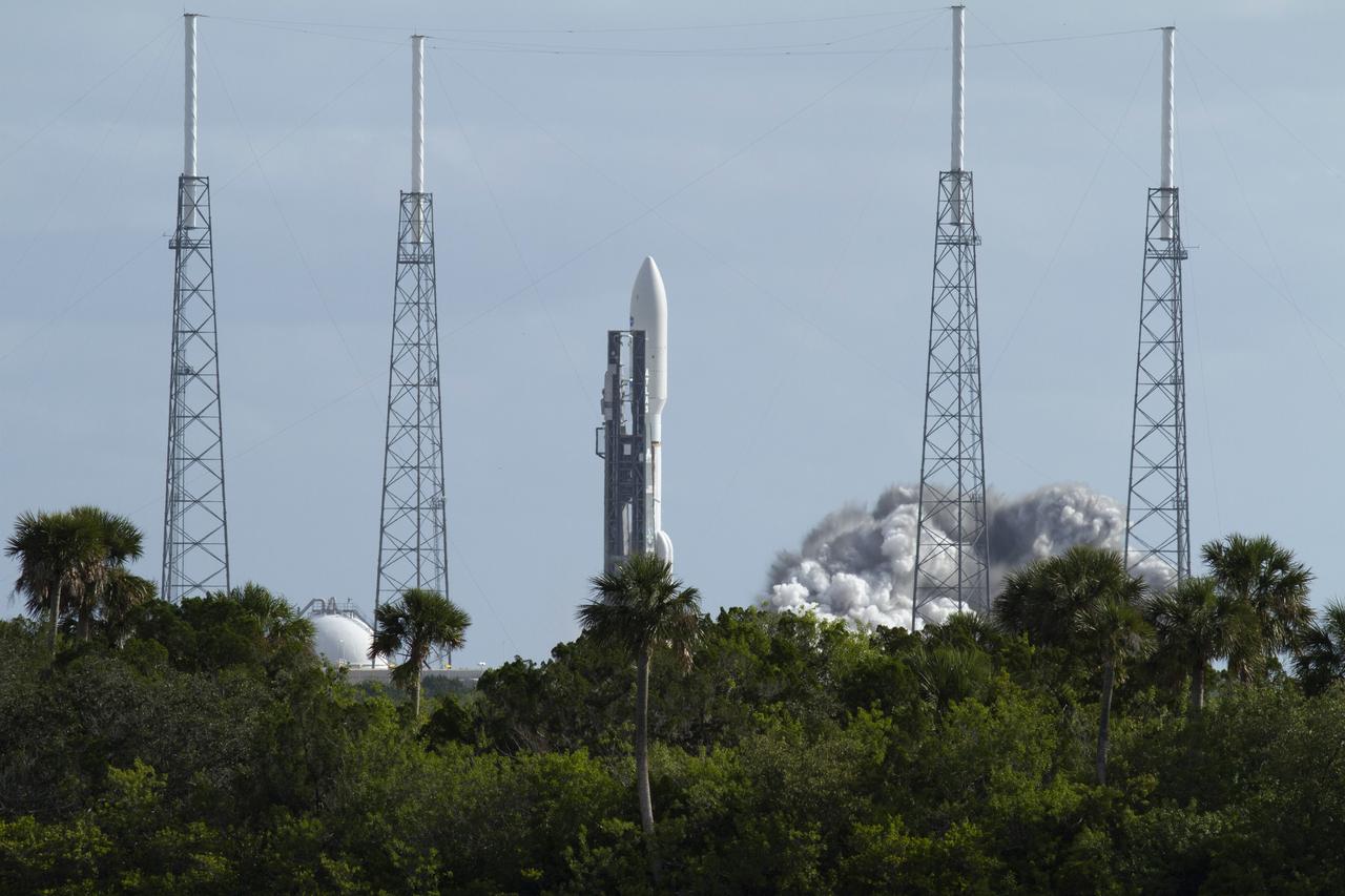CAPE CANAVERAL, Fla. -- With NASA's Mars Science Laboratory (MSL) spacecraft sealed inside its payload fairing, the United Launch Alliance Atlas V rocket begins to liftoff from Space Launch Complex-41 on Cape Canaveral Air Force Station in Florida at 10:02 a.m. EST Nov. 26. MSL's components include a car-sized rover, Curiosity, which has 10 science instruments designed to search for signs of life, including methane, and help determine if the gas is from a biological or geological source. For more information, visit http://www.nasa.gov/msl. Photo credit: NASA/Kenny Allen