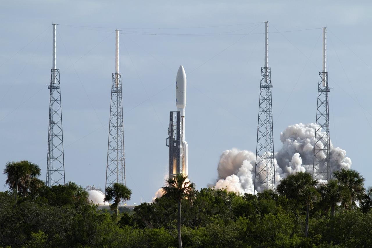 CAPE CANAVERAL, Fla. -- With NASA's Mars Science Laboratory (MSL) spacecraft sealed inside its payload fairing, the United Launch Alliance Atlas V rocket begins to liftoff from Space Launch Complex-41 on Cape Canaveral Air Force Station in Florida at 10:02 a.m. EST Nov. 26. MSL's components include a car-sized rover, Curiosity, which has 10 science instruments designed to search for signs of life, including methane, and help determine if the gas is from a biological or geological source. For more information, visit http://www.nasa.gov/msl. Photo credit: NASA/Kenny Allen