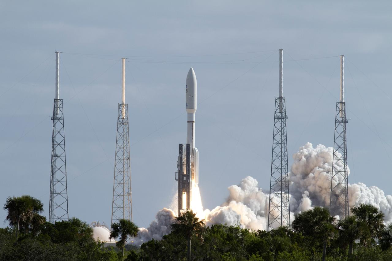 CAPE CANAVERAL, Fla. -- With NASA's Mars Science Laboratory (MSL) spacecraft sealed inside its payload fairing, the United Launch Alliance Atlas V rocket begins to liftoff from Space Launch Complex-41 on Cape Canaveral Air Force Station in Florida at 10:02 a.m. EST Nov. 26. MSL's components include a car-sized rover, Curiosity, which has 10 science instruments designed to search for signs of life, including methane, and help determine if the gas is from a biological or geological source. For more information, visit http://www.nasa.gov/msl. Photo credit: NASA/Kenny Allen