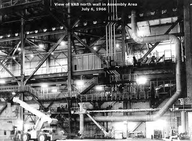 View of VAB north wall in Assembly Area, July 6, 1966