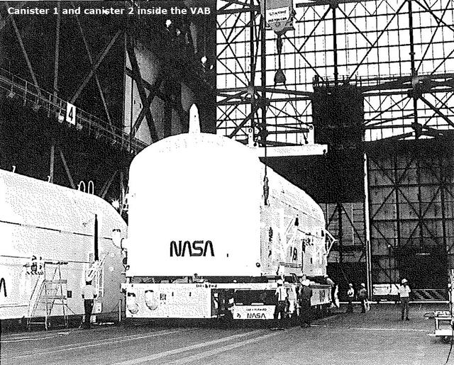 Canister 1 and canister 2 inside the VAB