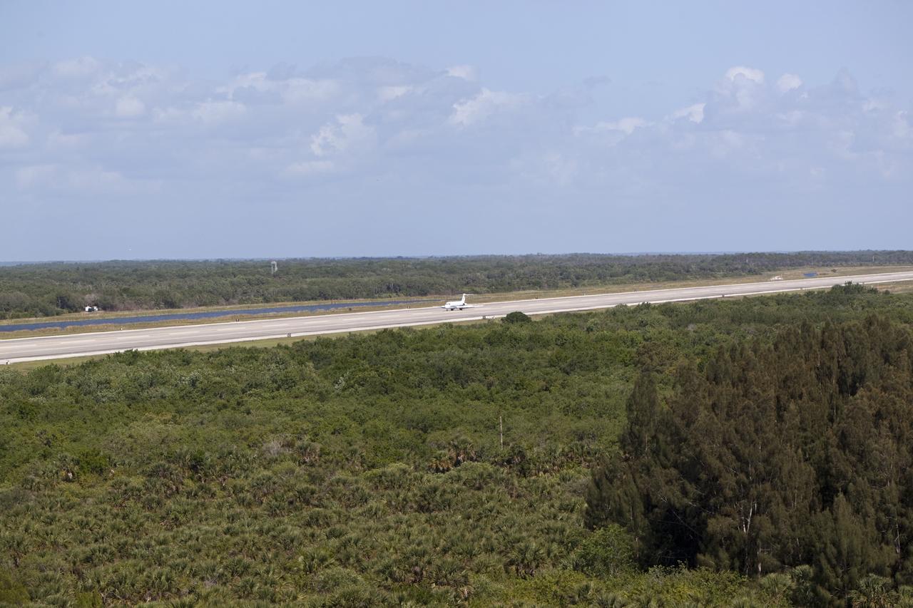 CAPE CANAVERAL, Fla. – The “pathfinder” aircraft for space shuttle Discovery’s ferry flight arrives at the Shuttle Landing Facility at NASA’s Kennedy Space Center in Florida. The NASA C-9 aircraft will fly about 100 miles ahead of Discovery to scout for the safest route between destinations. Its crew includes an SCA flight engineer who studies the weather patterns along the flight path to find a route free of rain and other turbulence. The carrier aircraft, also known as an SCA, is a Boeing 747 jet, originally manufactured for commercial use which was modified by NASA to transport the shuttles between destinations on Earth. NASA 905 is scheduled to ferry Discovery to the Washington Dulles International Airport in Virginia on April 17, and is assigned to all remaining ferry missions, delivering the shuttles to their permanent public display sites. After its arrival at Dulles, Discovery will be placed on display in the Smithsonian's National Air and Space Museum Steven F. Udvar-Hazy Center on April 19. For more information on the SCA, visit http://www.nasa.gov/centers/dryden/news/FactSheets/FS-013-DFRC.html. For more information on shuttle transition and retirement activities, visit http://www.nasa.gov/transition. Photo credit: NASA/Dimitri Gerondidaki