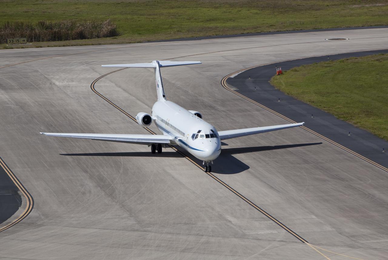 CAPE CANAVERAL, Fla. – The “pathfinder” aircraft for space shuttle Discovery’s ferry flight taxis onto the apron of the Shuttle Landing Facility at NASA’s Kennedy Space Center in Florida. The NASA C-9 aircraft will fly about 100 miles ahead of Discovery to scout for the safest route between destinations. Its crew includes an SCA flight engineer who studies the weather patterns along the flight path to find a route free of rain and other turbulence. The carrier aircraft, also known as an SCA, is a Boeing 747 jet, originally manufactured for commercial use which was modified by NASA to transport the shuttles between destinations on Earth. NASA 905 is scheduled to ferry Discovery to the Washington Dulles International Airport in Virginia on April 17, and is assigned to all remaining ferry missions, delivering the shuttles to their permanent public display sites. After its arrival at Dulles, Discovery will be placed on display in the Smithsonian's National Air and Space Museum Steven F. Udvar-Hazy Center on April 19. For more information on the SCA, visit http://www.nasa.gov/centers/dryden/news/FactSheets/FS-013-DFRC.html. For more information on shuttle transition and retirement activities, visit http://www.nasa.gov/transition. Photo credit: NASA/Dimitri Gerondidaki
